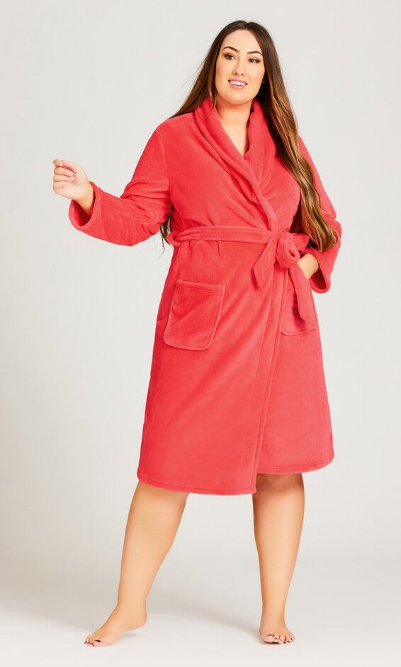 Plush Robe - coral | Woman Within