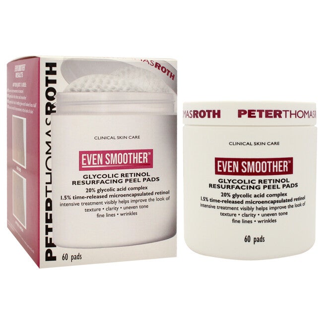 Even Smoother Glycolic Retinol Resurfacing Peel Pads by Peter Thomas Roth for Women - 60 Pads Treatment, See Description, alternate image number null