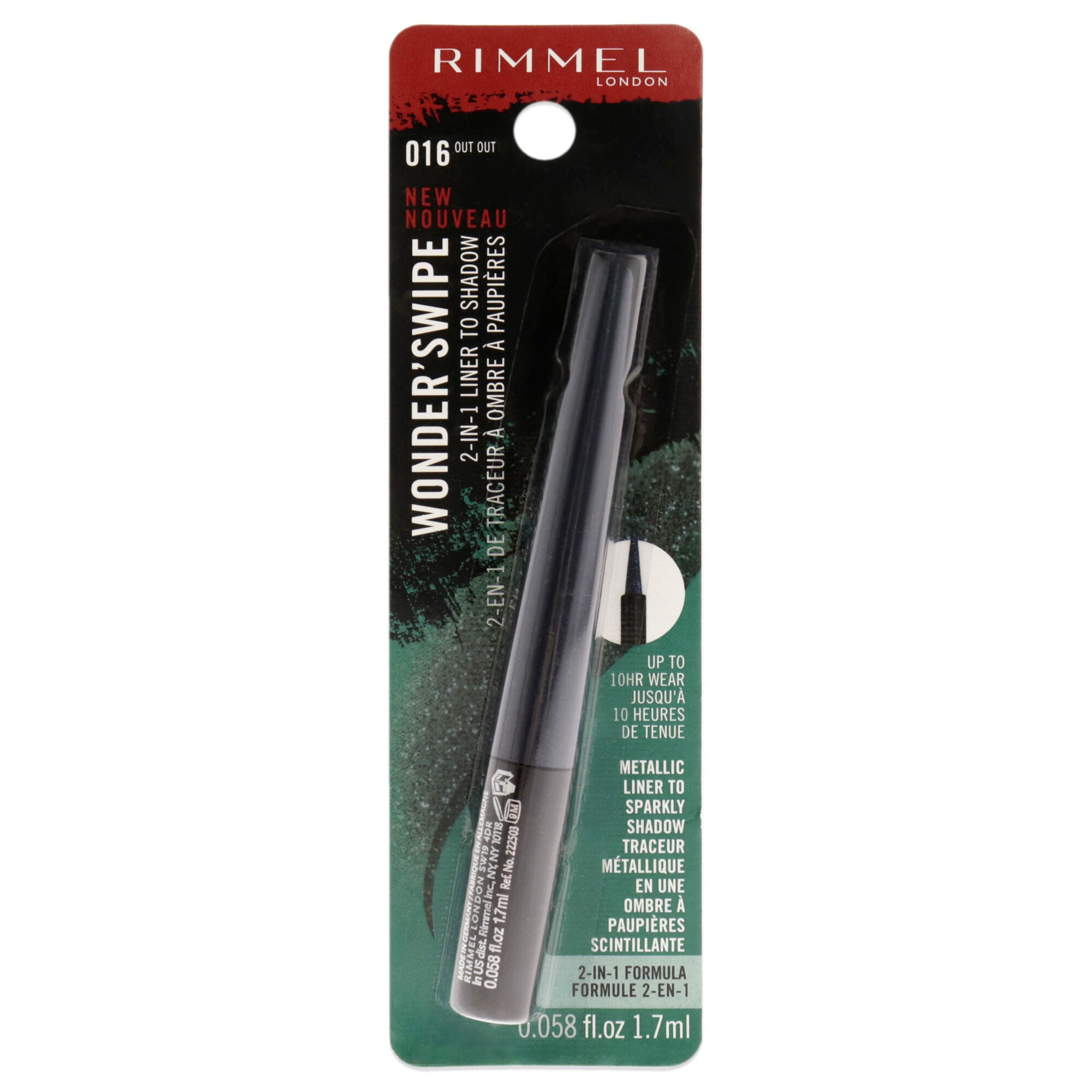 Wonder Swipe 2-in-1 Liner to Shadow - 016 Out Out by Rimmel London for Women - 0.058 oz Eyeliner, See Description, hi-res image number 0