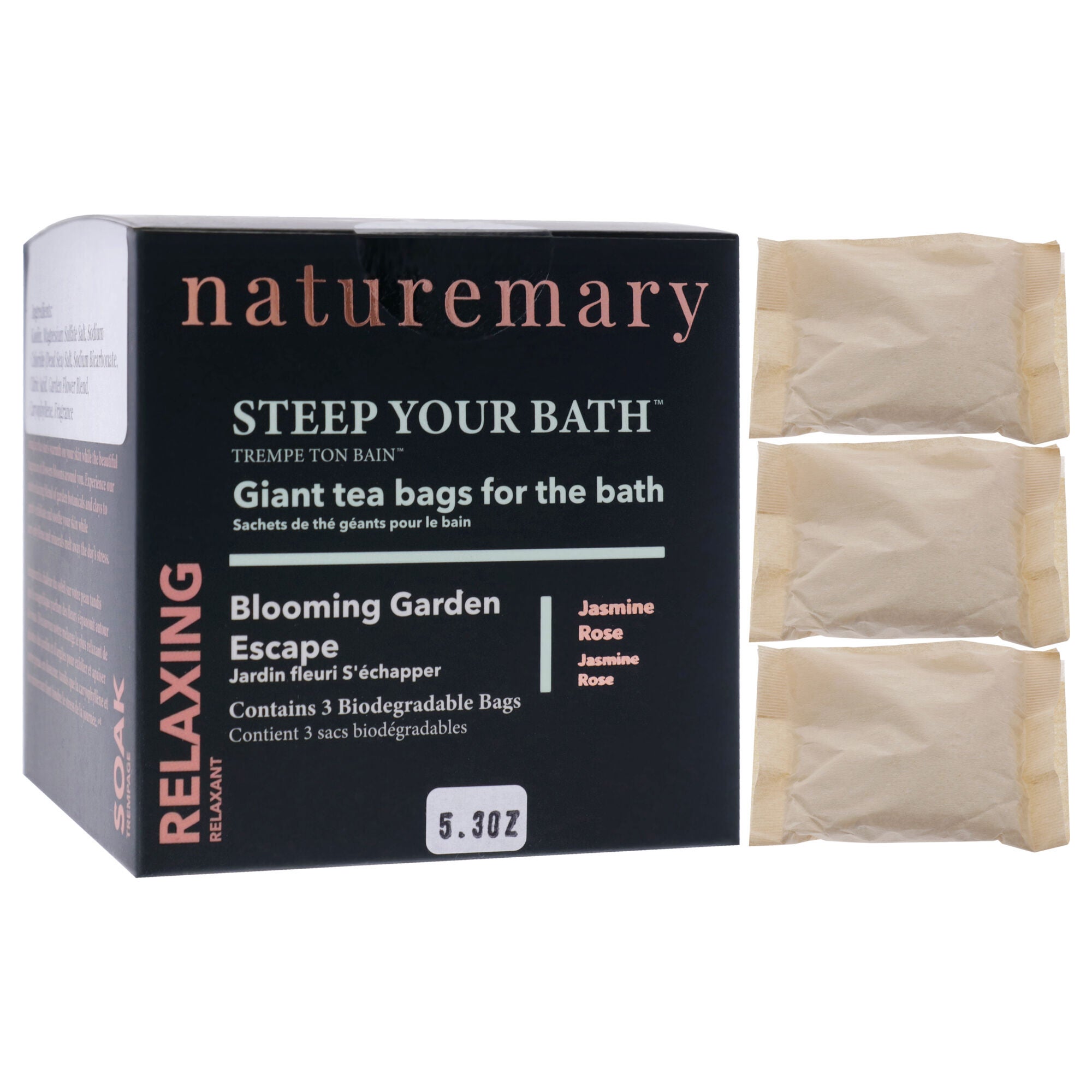Relaxing Steep Your Bath Blooming Garden Escape - Jasmine Rose by Naturemary for Unisex - 5.30 oz Bath Soak, See Description, alternate image number 1