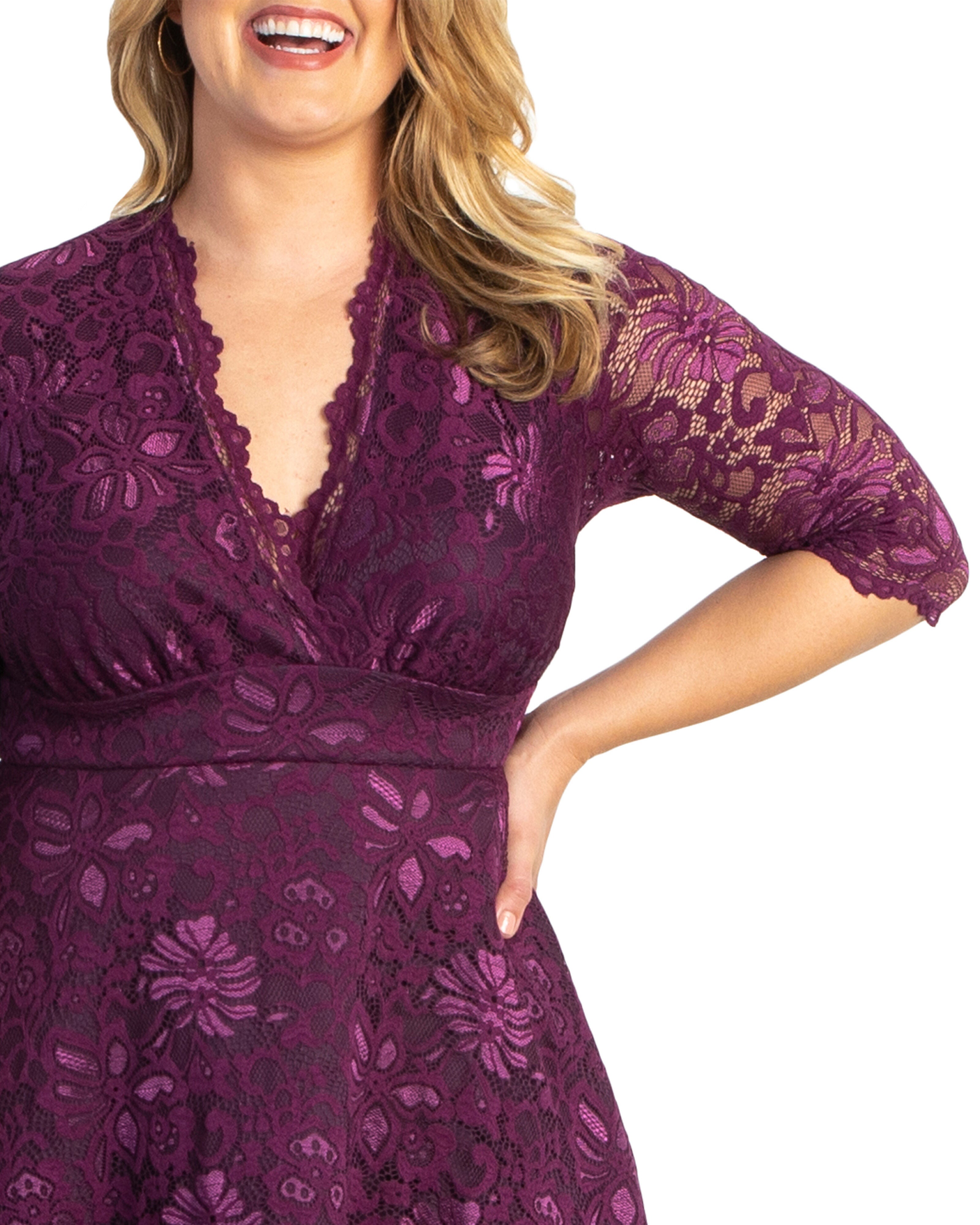 Mademoiselle Lace Cocktail Dress, BERRY BLISS / Raspberry, alternate image number 4