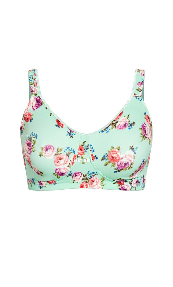 Fashion Soft Caress Bra - mint floral, , alternate image number null