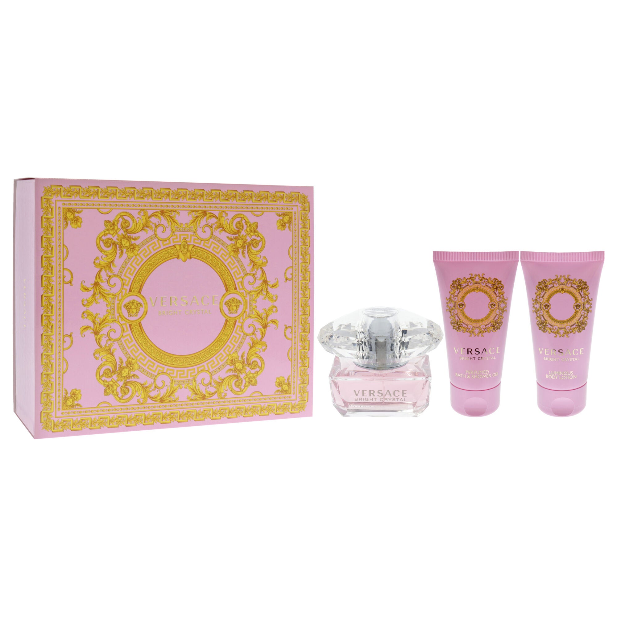 Versace Bright Crystal by Versace for Women - 3 Pc Gift Set 1.7oz EDT Spray, 1.7oz Perfumed Bath and Shower Gel, 1.7oz Body Lotion, See Description, alternate image number 2