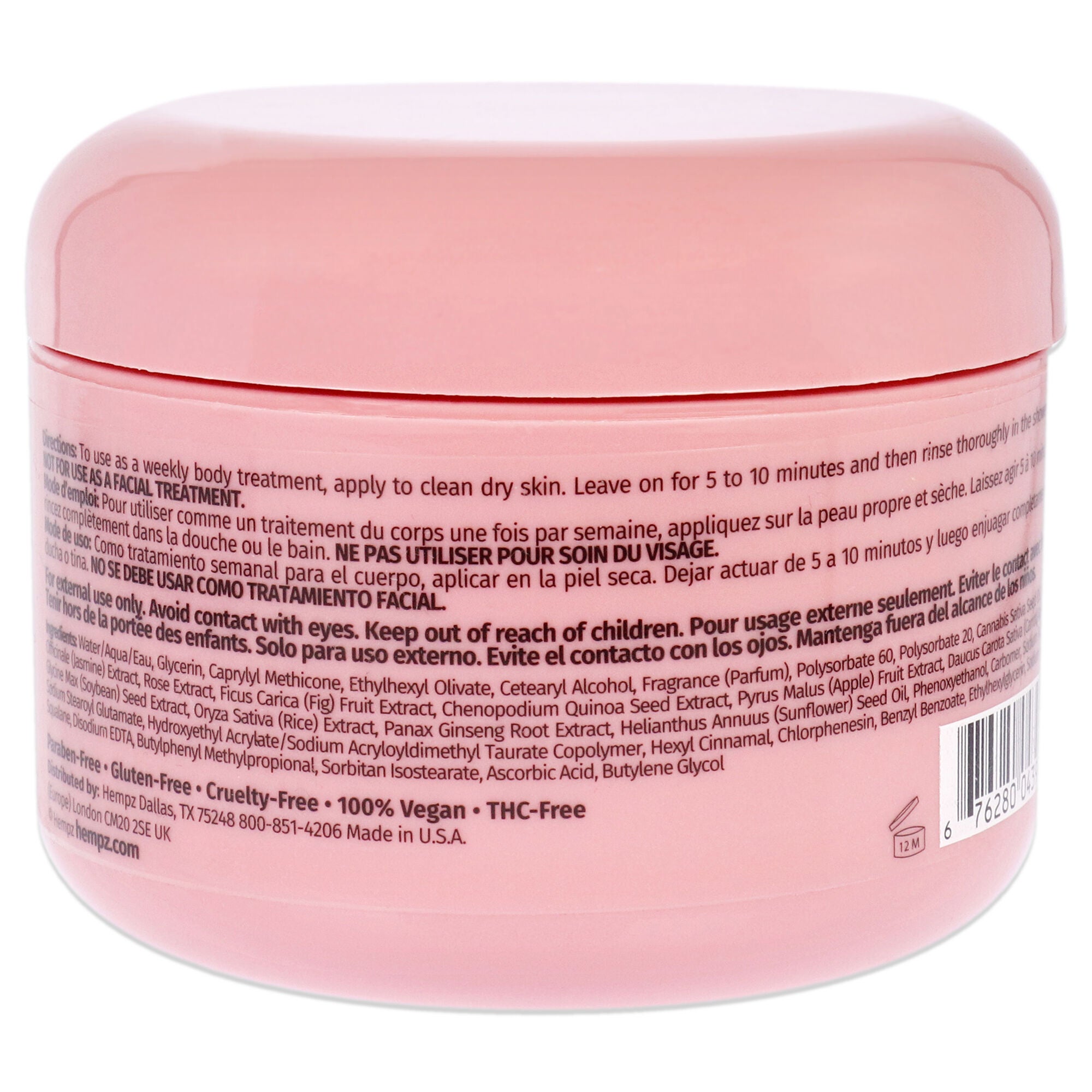 Sweet Jasmine and Rose Collagen Infused Herbal Body Mask by Hempz for Unisex - 7.3 oz Mask, , alternate image number 3