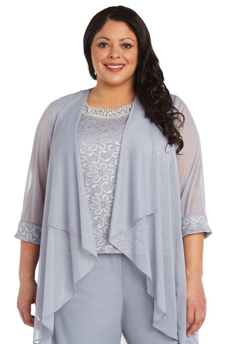 Three-Piece Pearl Detail Pant Set, , alternate image number null