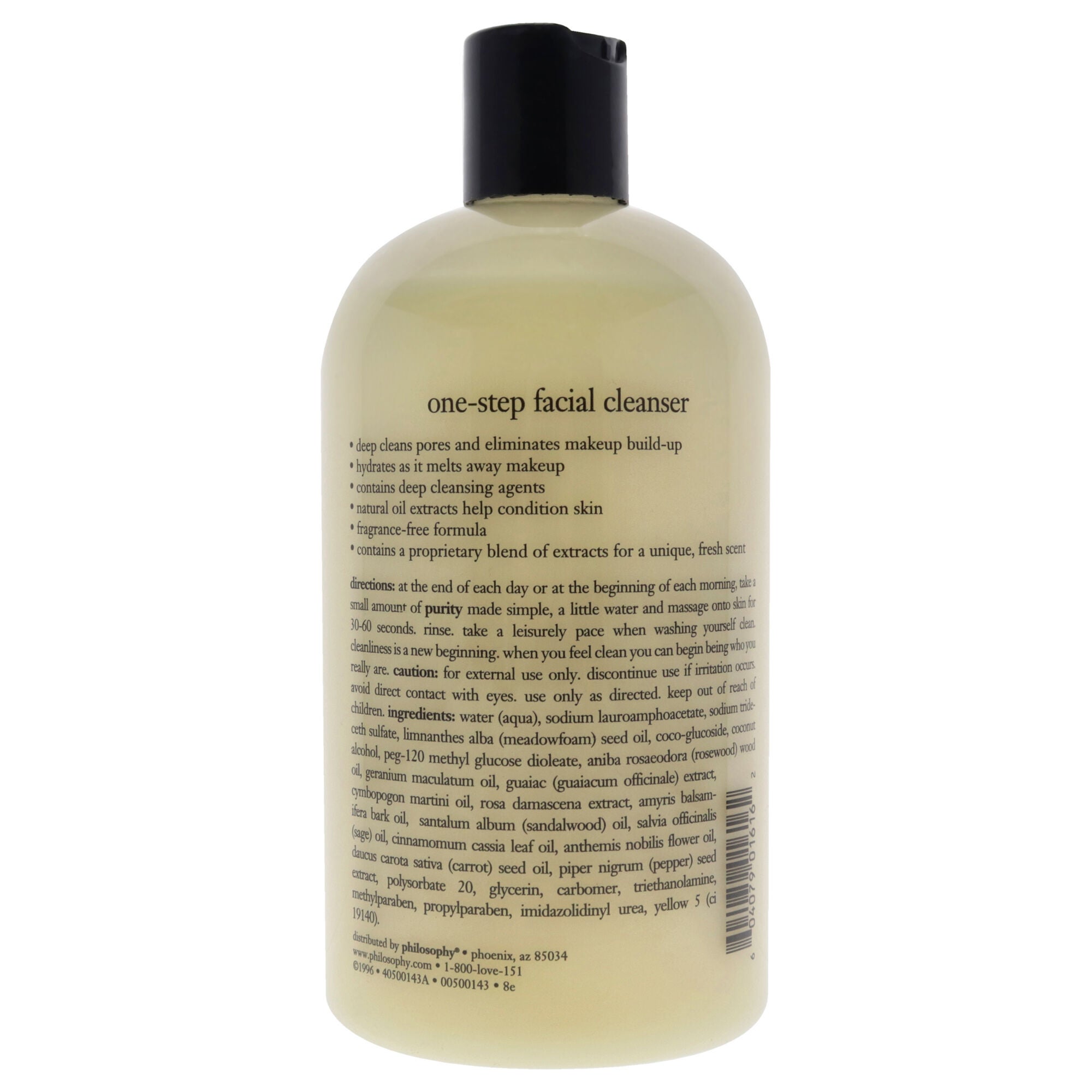 Purity Made Simple One-Step Facial Cleanser by Philosophy for Unisex - 16 oz Cleanser, See Description, alternate image number 2