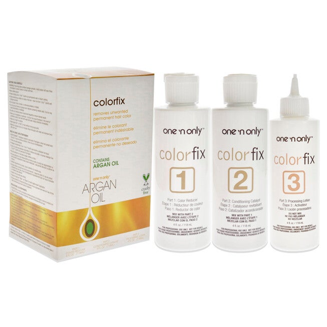 Argan Colorfix Color Remover by One n Only for Unisex - 3 Pc 4oz Color Reducer, 4oz Conditioning Catalyst, 4oz Processing Lotion, , alternate image number null