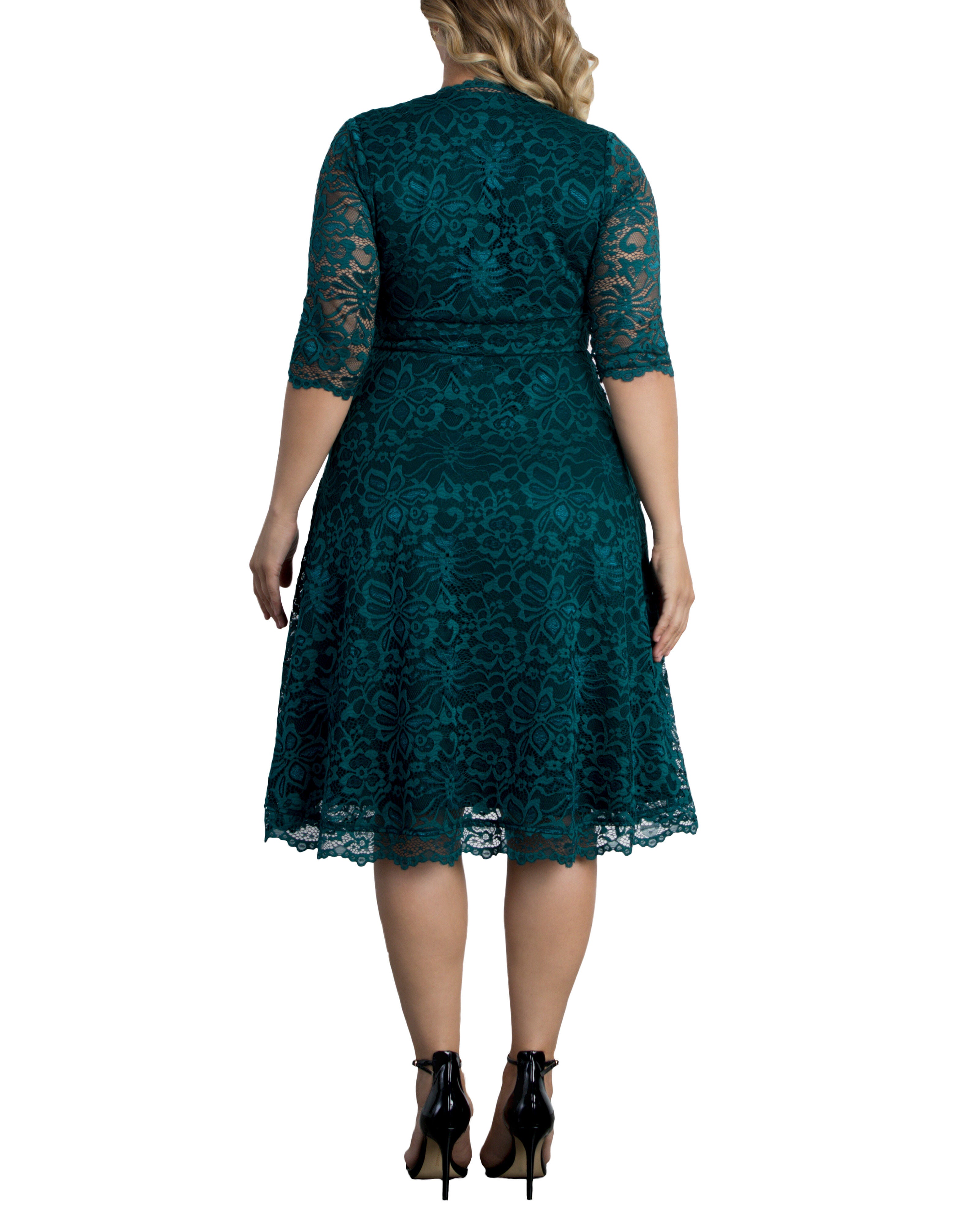 Mademoiselle Lace Cocktail Dress, EMERALD GREEN / Kelly Green, alternate image number 2