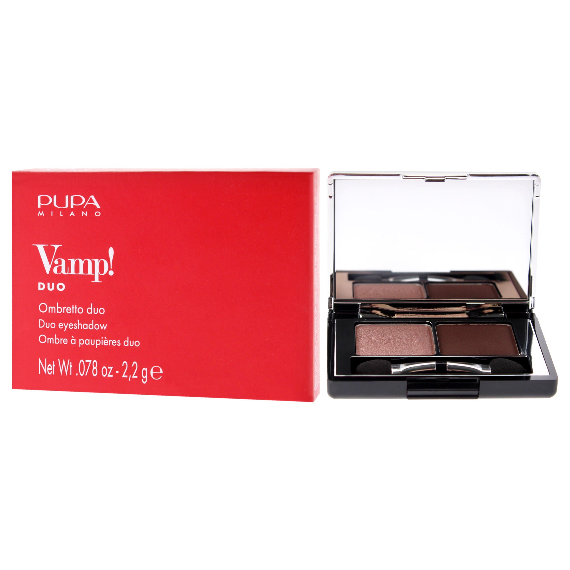 Vamp! Compact Duo Eyeshadow - 002 Pink Earth by Pupa Milano for Women - 0.078 oz Eye Shadow, See Description, alternate image number 2