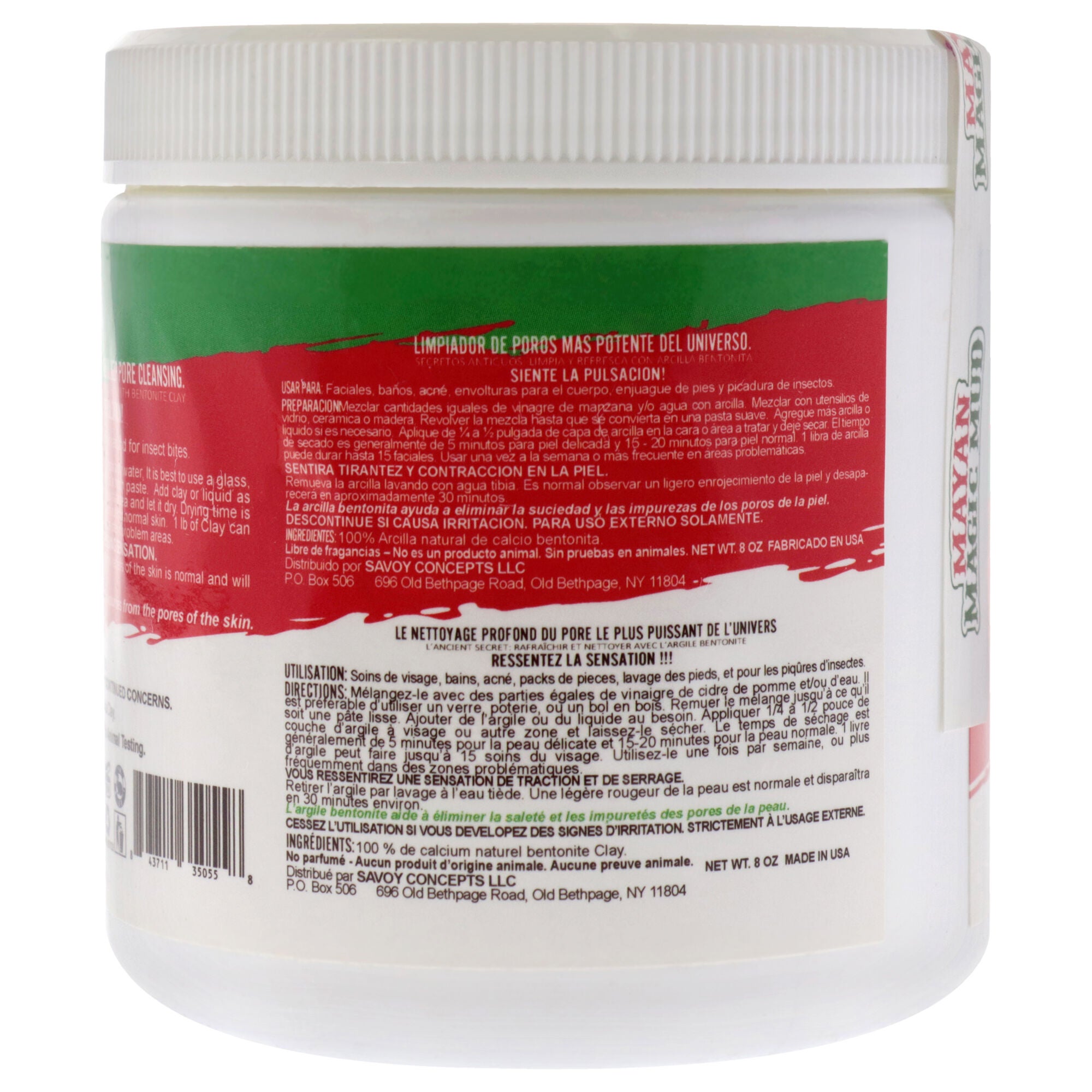 Powerful Deep Pore Cleansing Calcium Bentonite Clay by Mayan Magic Mud for Unisex - 8 oz Cleanser, See Description, alternate image number 1