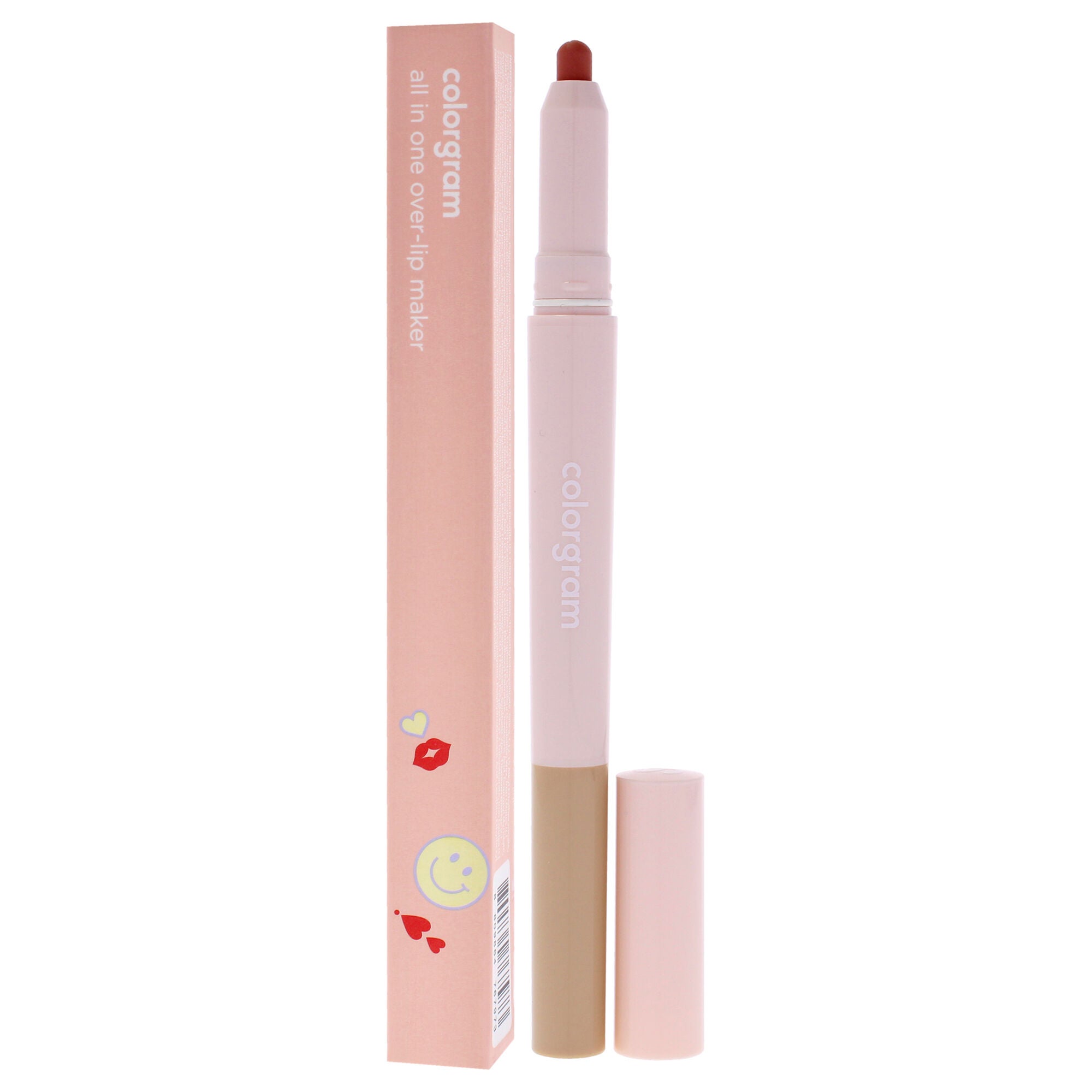 All In One Over-lip Maker - 01 Warm Peach by Colorgram for Women - 0.024 oz Lip Pencil, Brown, alternate image number 3