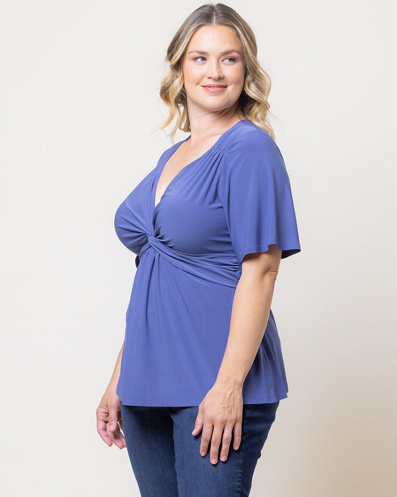 Abby Twist Front Top, Slate Blue, alternate image number 2