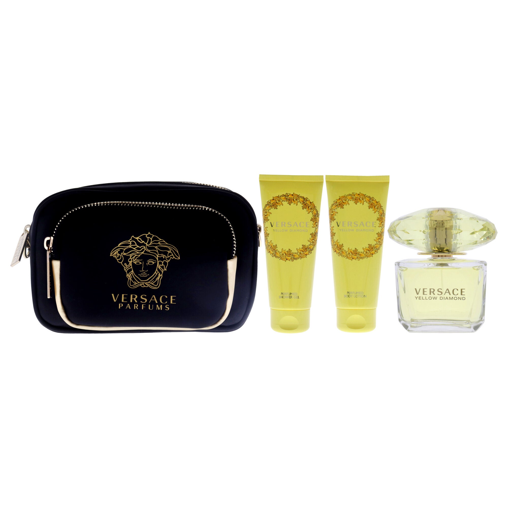 Versace Yellow Diamond by Versace for Women - 4 Pc Gift Set 3oz EDT Spray, 3.4oz Shower Gel, 3.4oz Body Lotion, Pouch, See Description, alternate image number 3