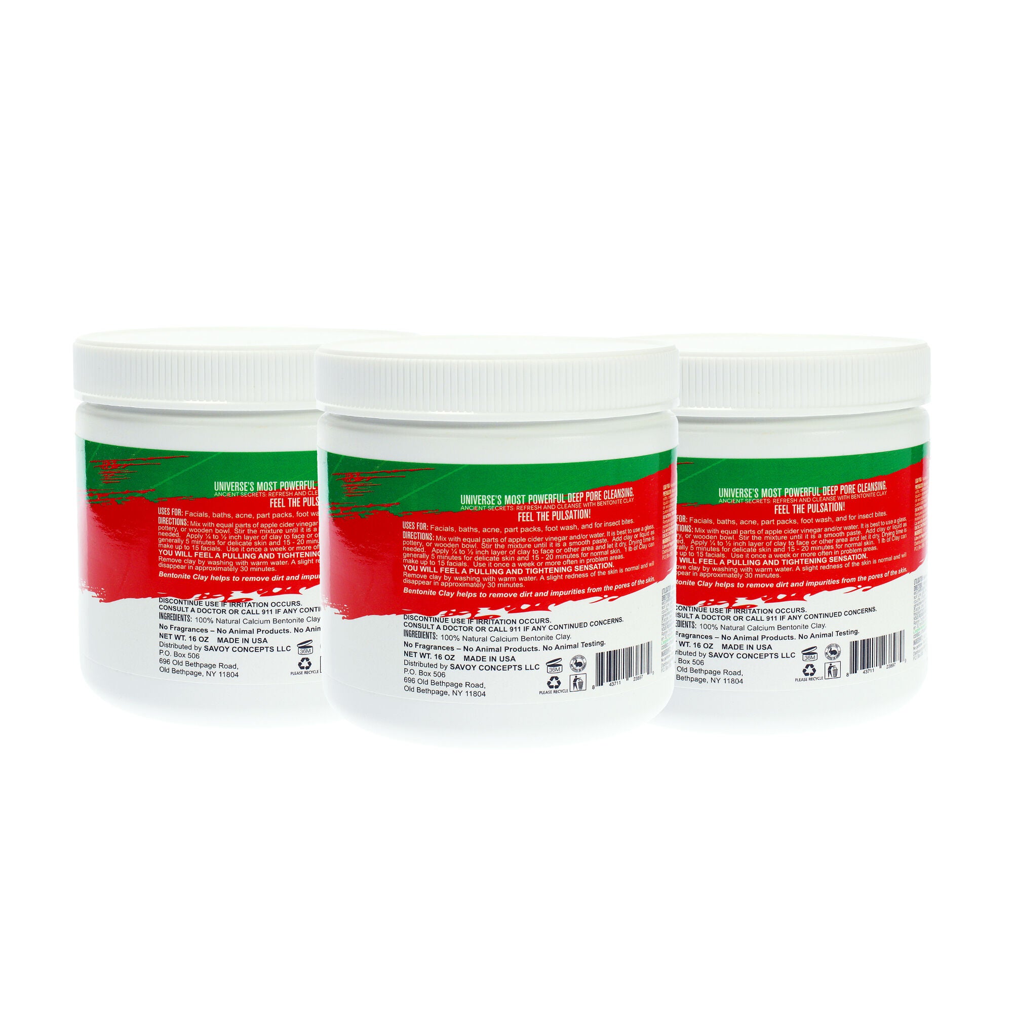 Powerful Deep Pore Cleansing Clay by Mayan Magic Mud for Unisex - 16 oz Cleanser - Pack of 3, See Description, alternate image number 2