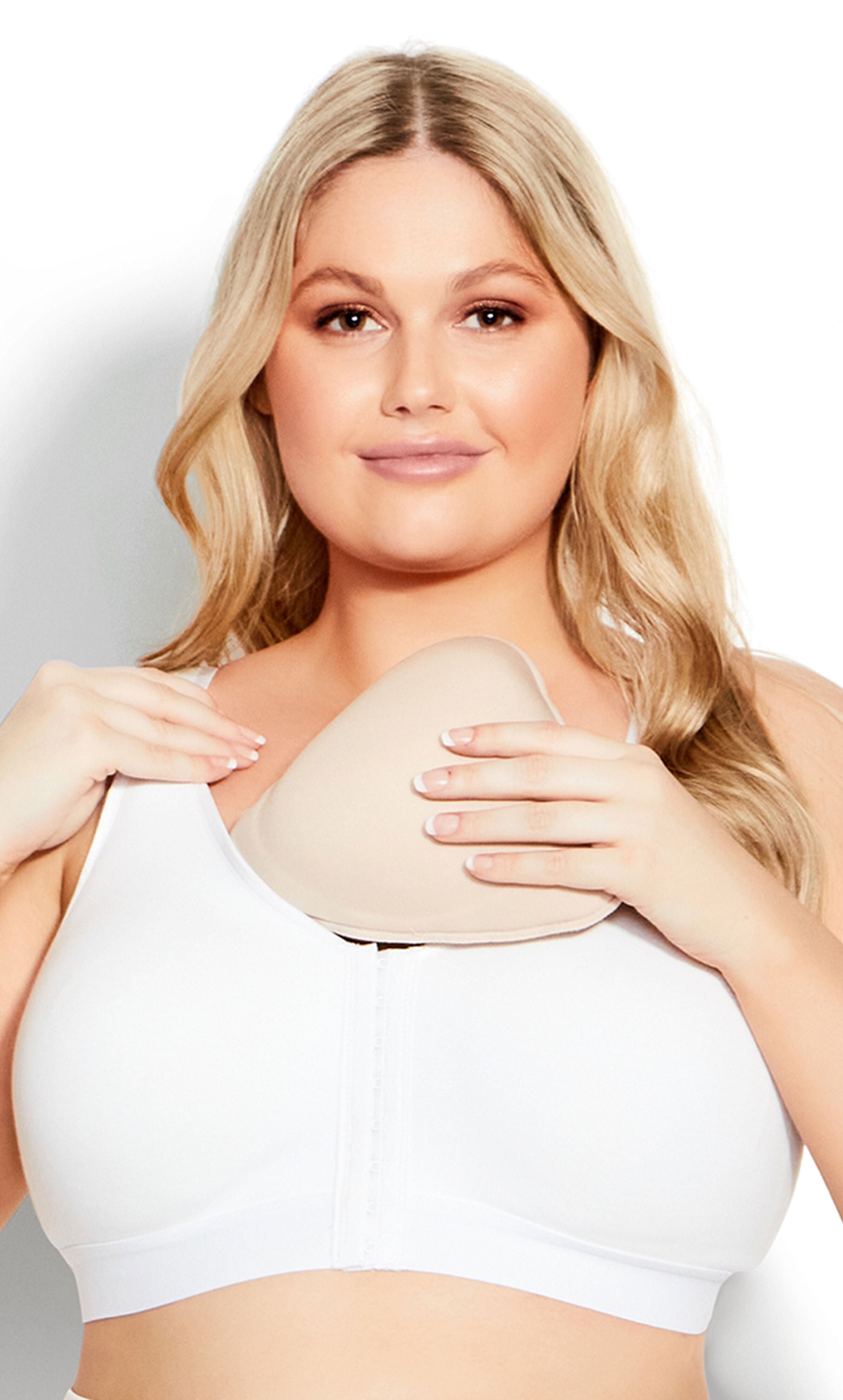 Post Surgery Bra - white, White, hi-res image number 0