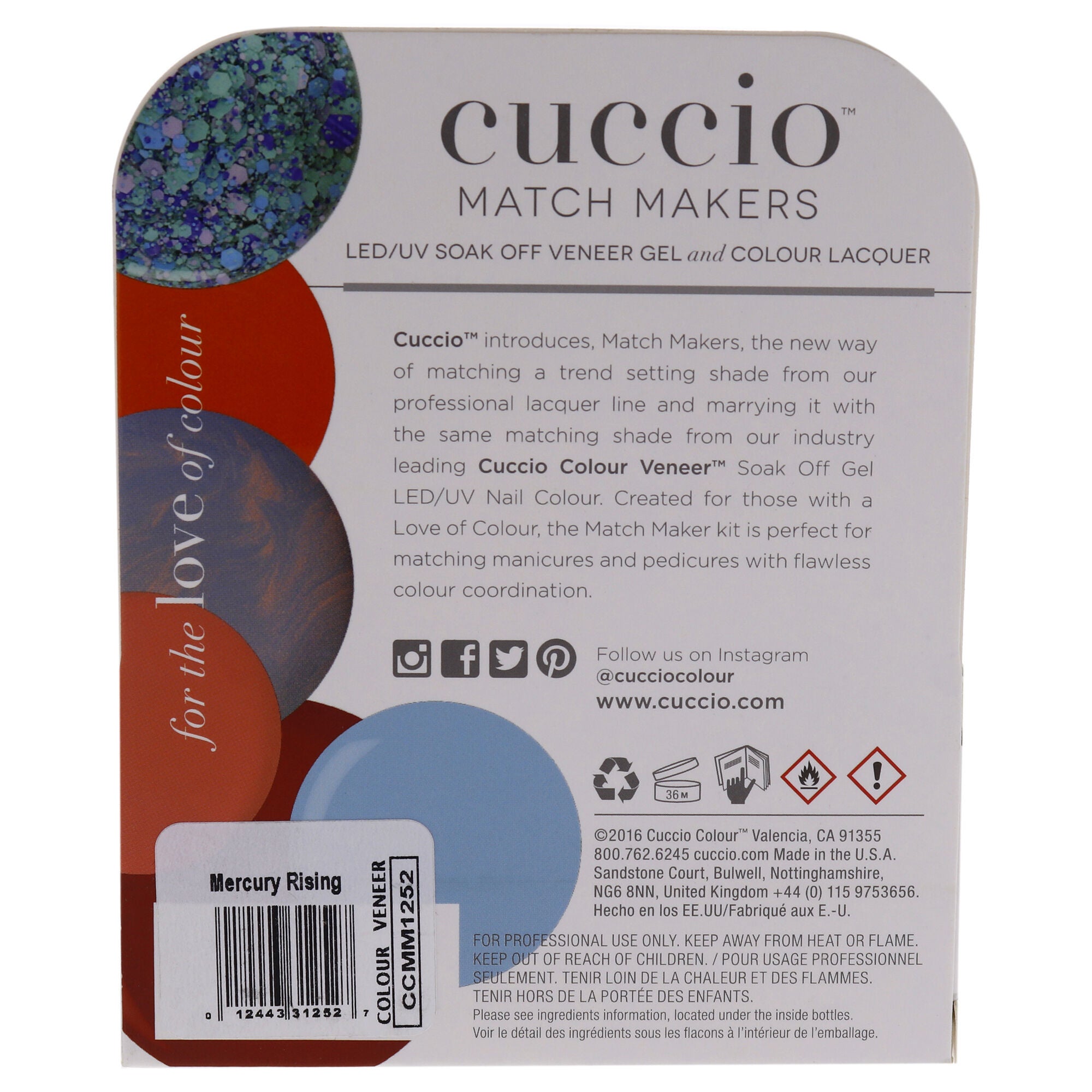 Match Makers Set - Mercury Rising by Cuccio Colour for Women - 2 Pc 0.44oz Veneer Soak Of Gel Nail Polish, 0.43oz Colour Nail Polish, See Description, alternate image number 2