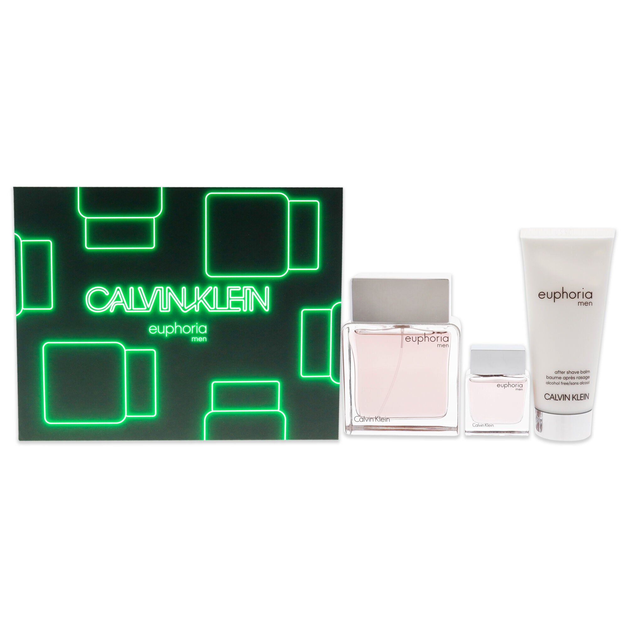 Euphoria by Calvin Klein for Men 3 Pc Gift Set 3.3oz EDT Spray, 0.5oz
