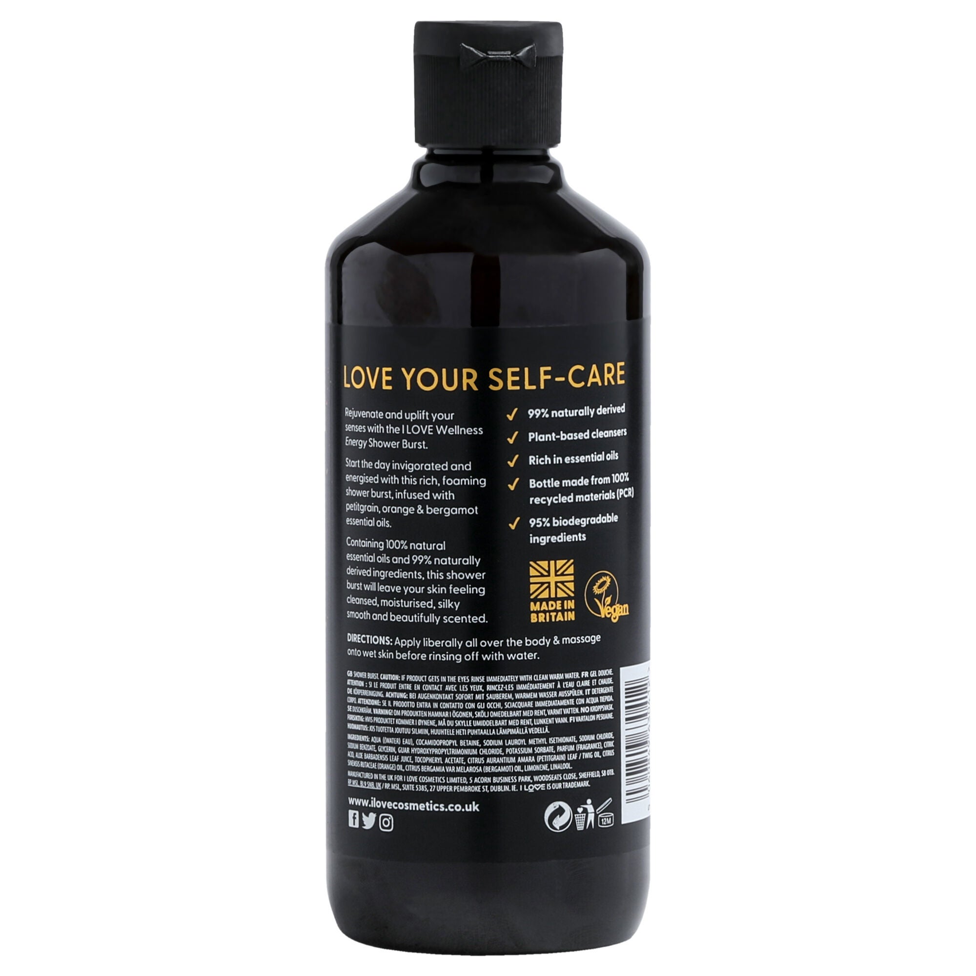 Wellness Shower Burst - Energy by I Love Cosmetics for Women - 16.9 oz Shower Gel, See Description, alternate image number 1