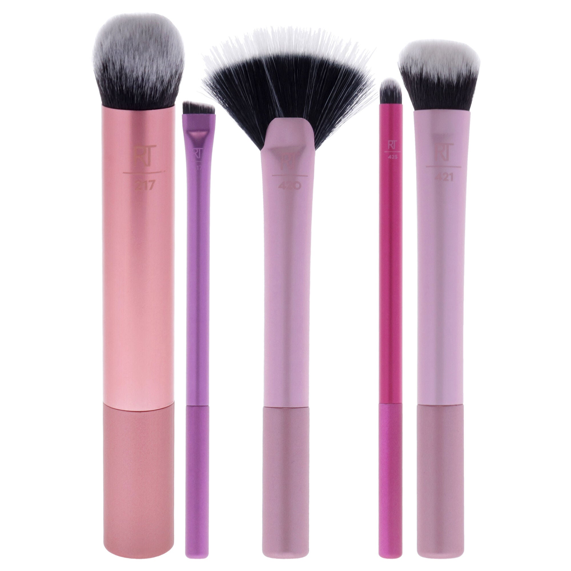 Artist Essentials Set by Real Techniques for Women - 5 Pc Expert Edge Foundation Brush - 217, Smudge Liner Brush - 317, Spotlight Fan Brush - 420, Lip Smudge Brush - 425, Soft Accent Brush - 421, Multi, alternate image number 4