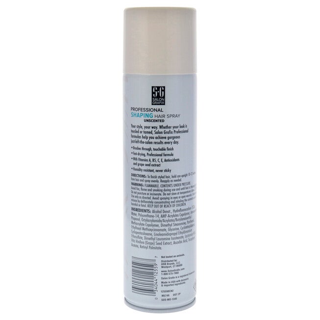 Shaping Hair Spray - Super Hold Unscented by Salon Grafix for Unisex - 10 oz Hair Spray, See Description, alternate image number 2