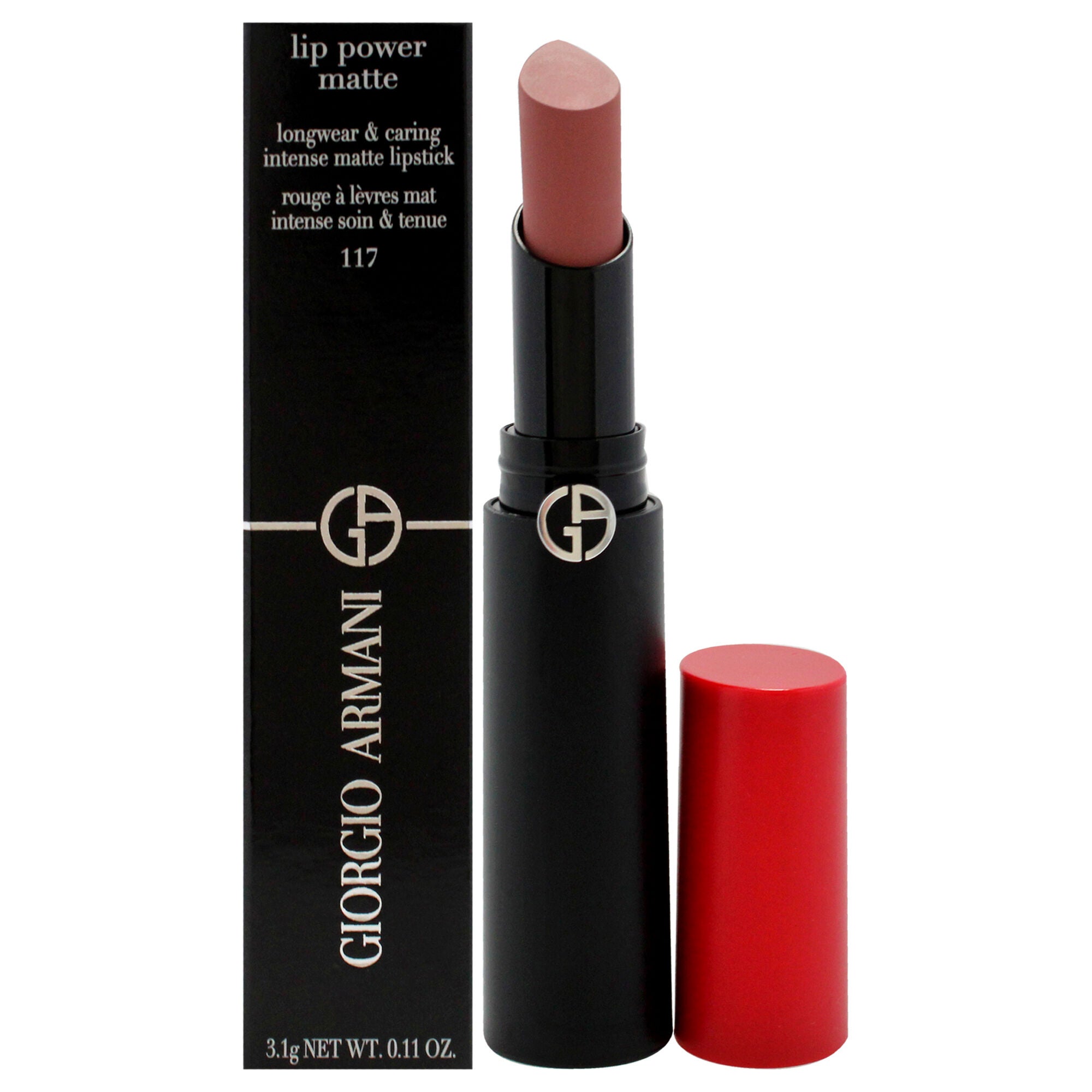 Lip Power Matte Longwear Lipstick - 117 Graceful by Giorgio Armani for Women - 0.11 oz Lipstick, See Description, hi-res image number 0
