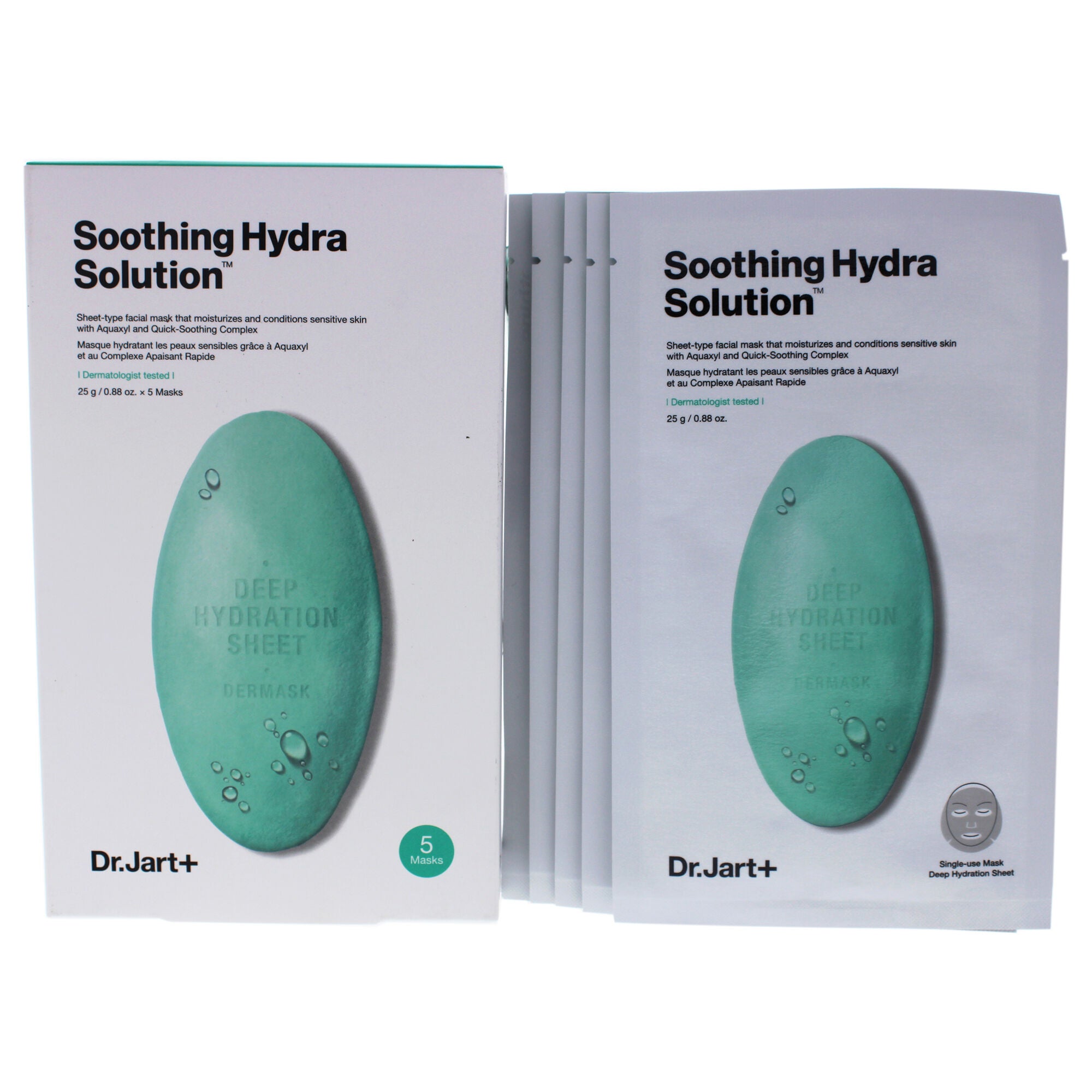 Soothing Hydra Solution Sheet Mask by Dr. Jart+ for Unisex - 5 Pc Mask, See Description, hi-res image number 0