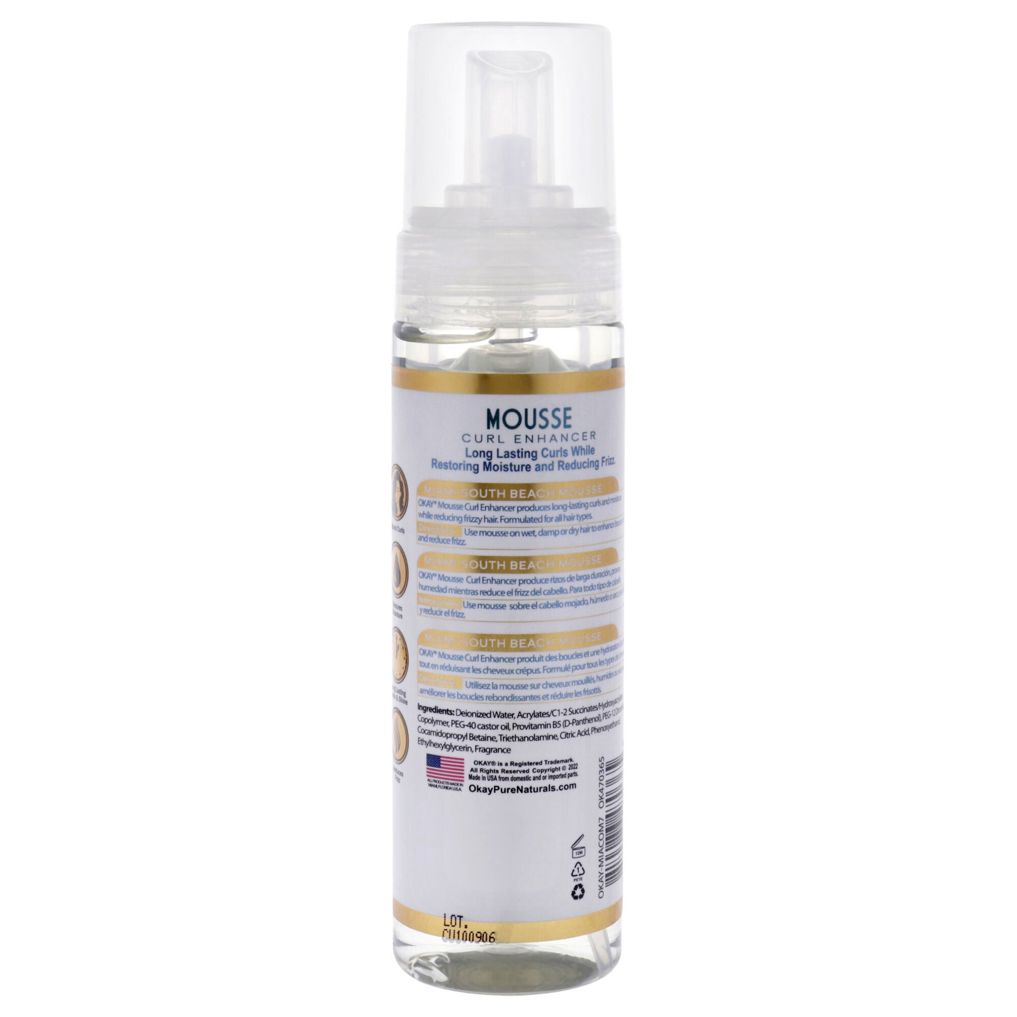 Miami South Beach Curls - Curl Enhancing by Okay for Women - 7.5 oz Mousse, , alternate image number 3