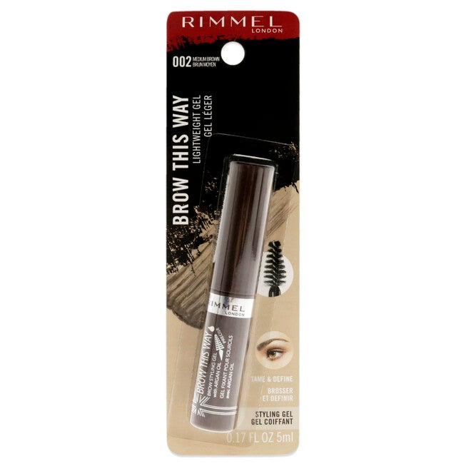 Brow This Way Lightweight Gel - 002 Medium Brown by Rimmel London for Women - 0.17 oz Eyebrow Gel, , alternate image number 3