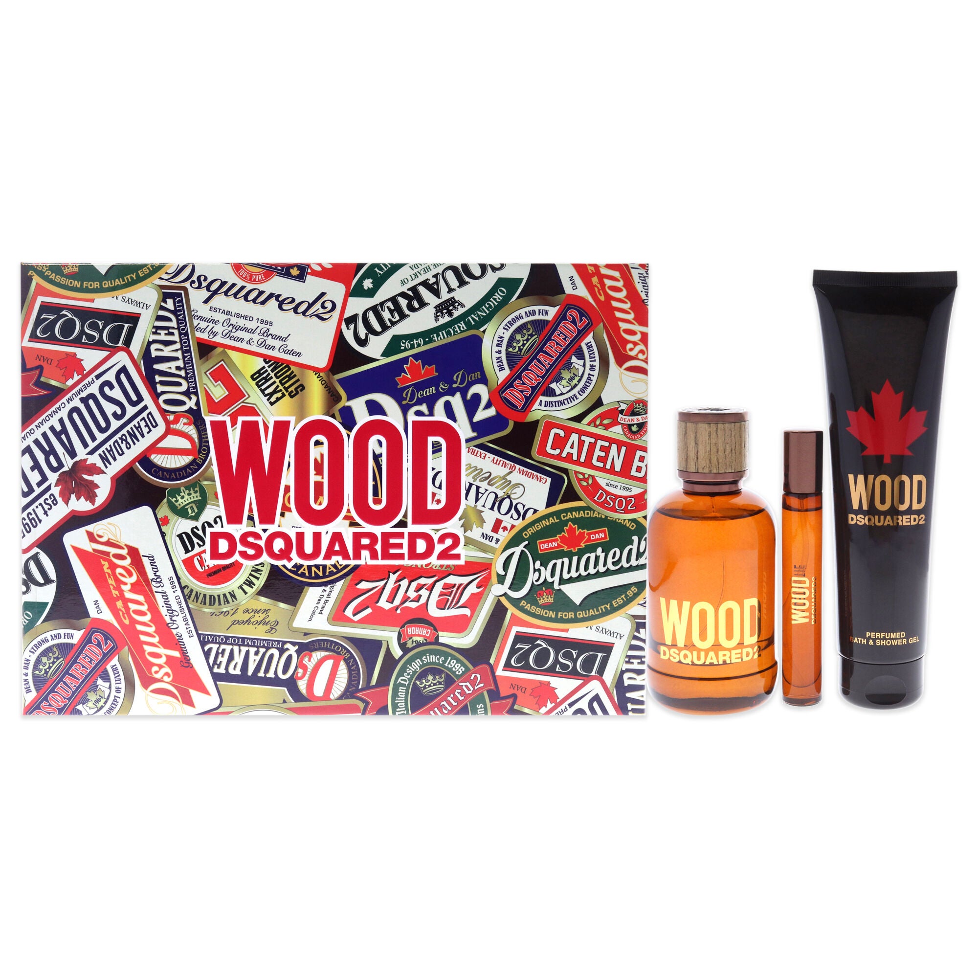 Wood by Dsquared2 for Men 3 Pc Gift Set 3.4oz EDT Spray, 0.3oz EDT Spray, 5.0oz Bath and Shower Gel, , alternate image number 4