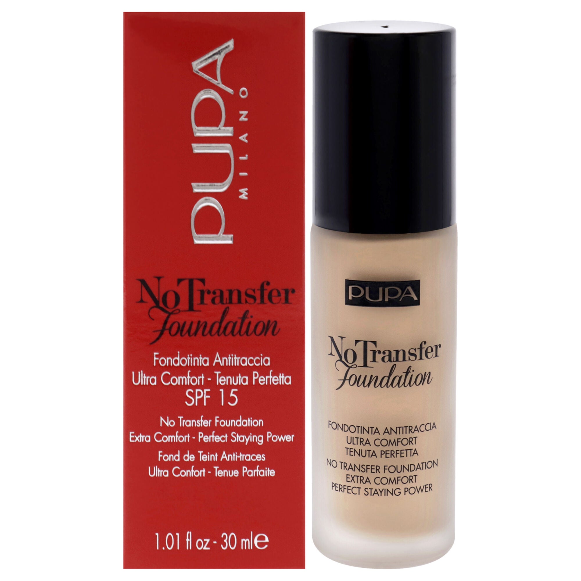 No Transfer Foundation SPF 15 - 02 Light Beige by Pupa Milano for Women - 1.01 oz Foundation, See Description, hi-res image number 0