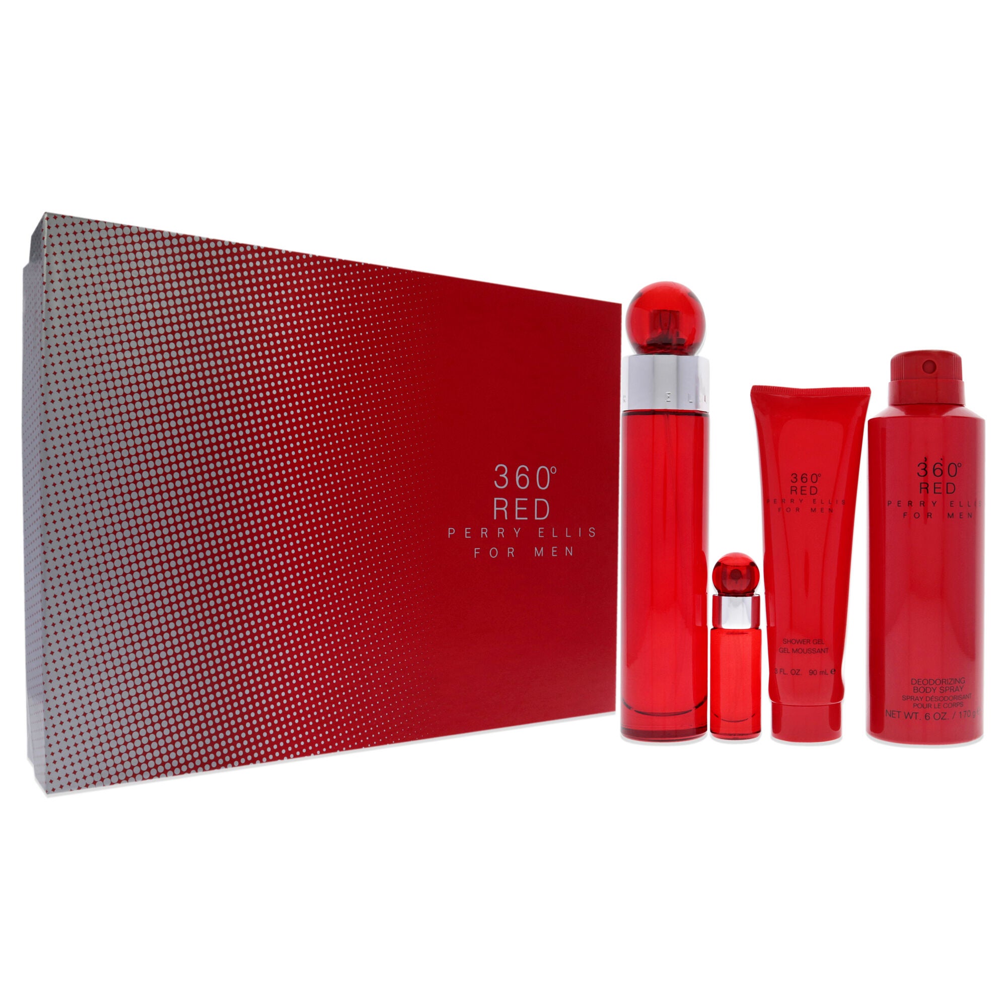 360 Red by Perry Ellis for Men - 4 Pc Gift Set 3.4oz EDT Spray, 6oz Body Spray, 3oz Shower Gel, 7.5ml EDT Spray, , alternate image number 6