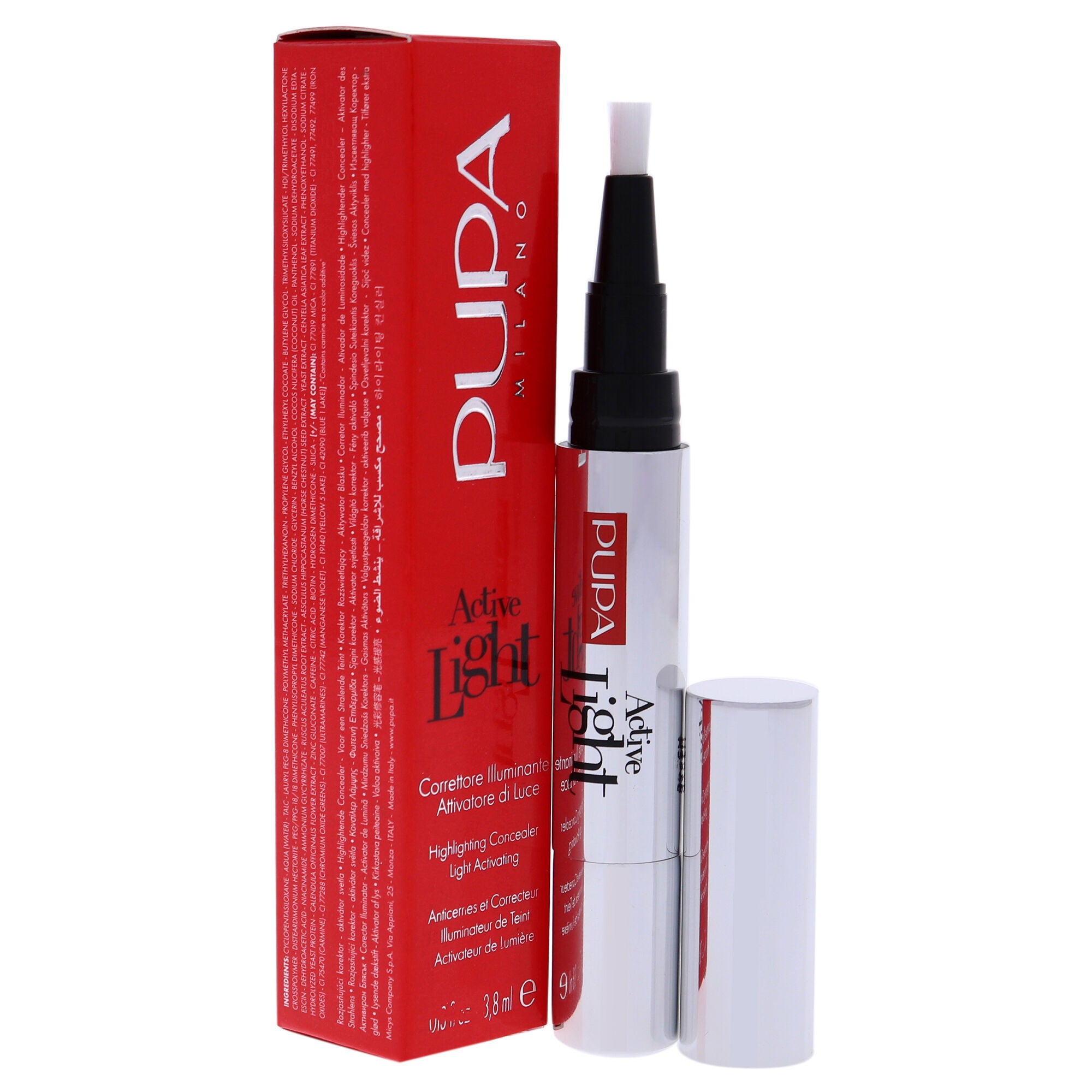 Active Light Highlighting Concealer - 002 Luminous Beige by Pupa Milano for Women - 0.33 oz Concealer, See Description, alternate image number 1