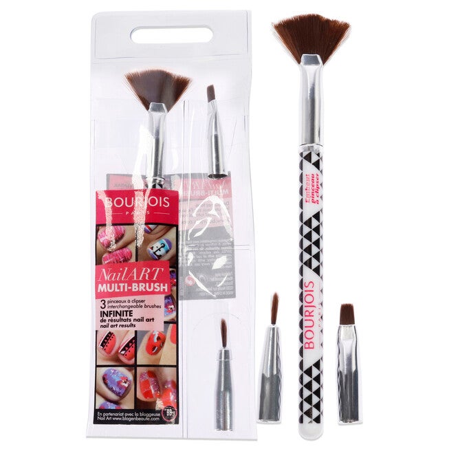 Multi-Brush Nail Art Set by Bourjois for Women - 3 Pc Fan Brush, Shader Brush, Liner Brush, See Description, hi-res image number 0