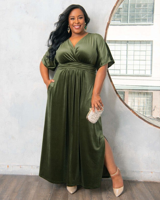 Green Dress Plus Size Velvet Evening Gowns Plus Size Dark Green Velvet Dress ELOQUII Green Dress Plus Size Velvet Evening Gowns Plus Size Dark Green Velvet Dress ELOQUII