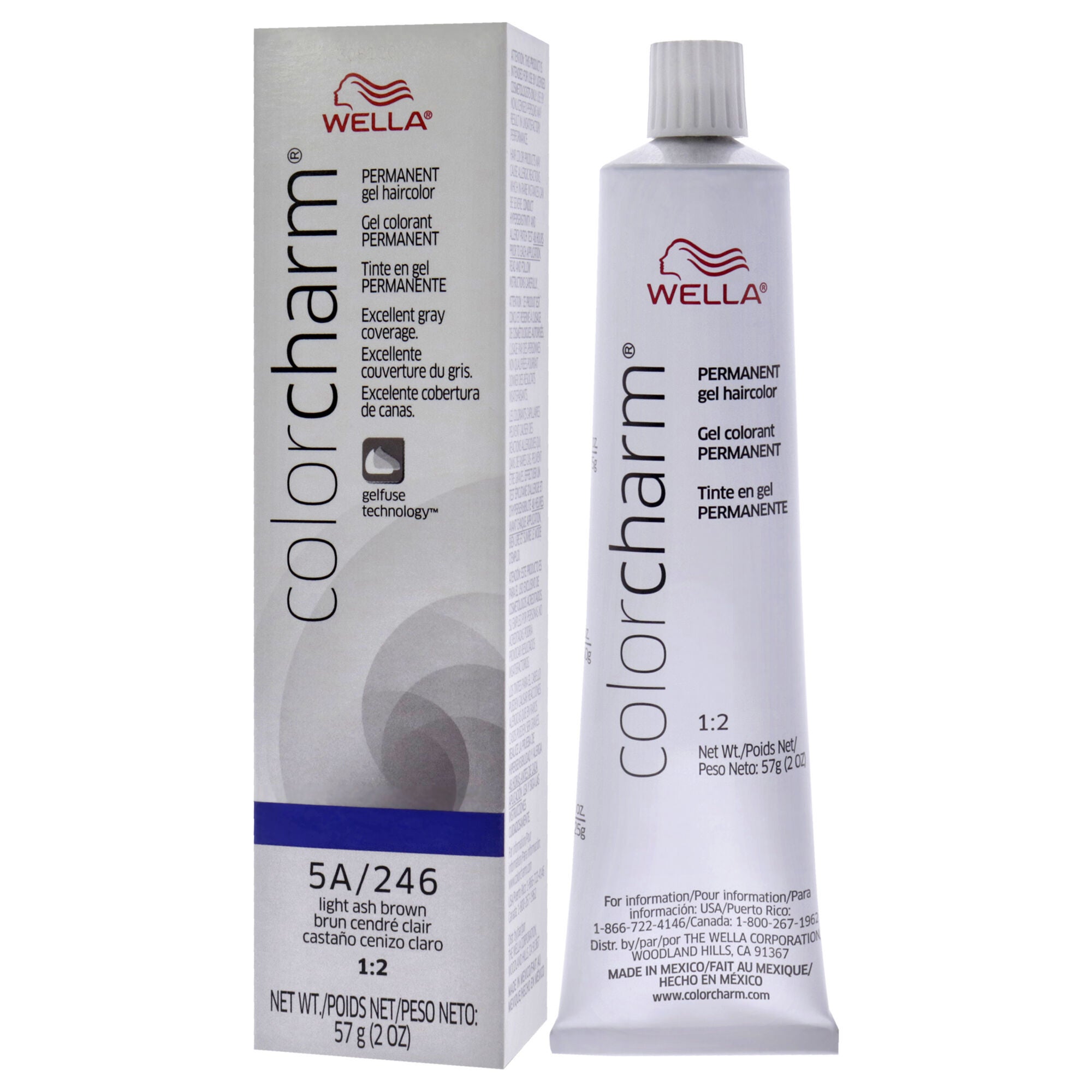 Color Charm Permanent Hair Color Gel - 246 Light Ash Brown by Wella for Unisex - 2 oz Hair Color, , alternate image number 7