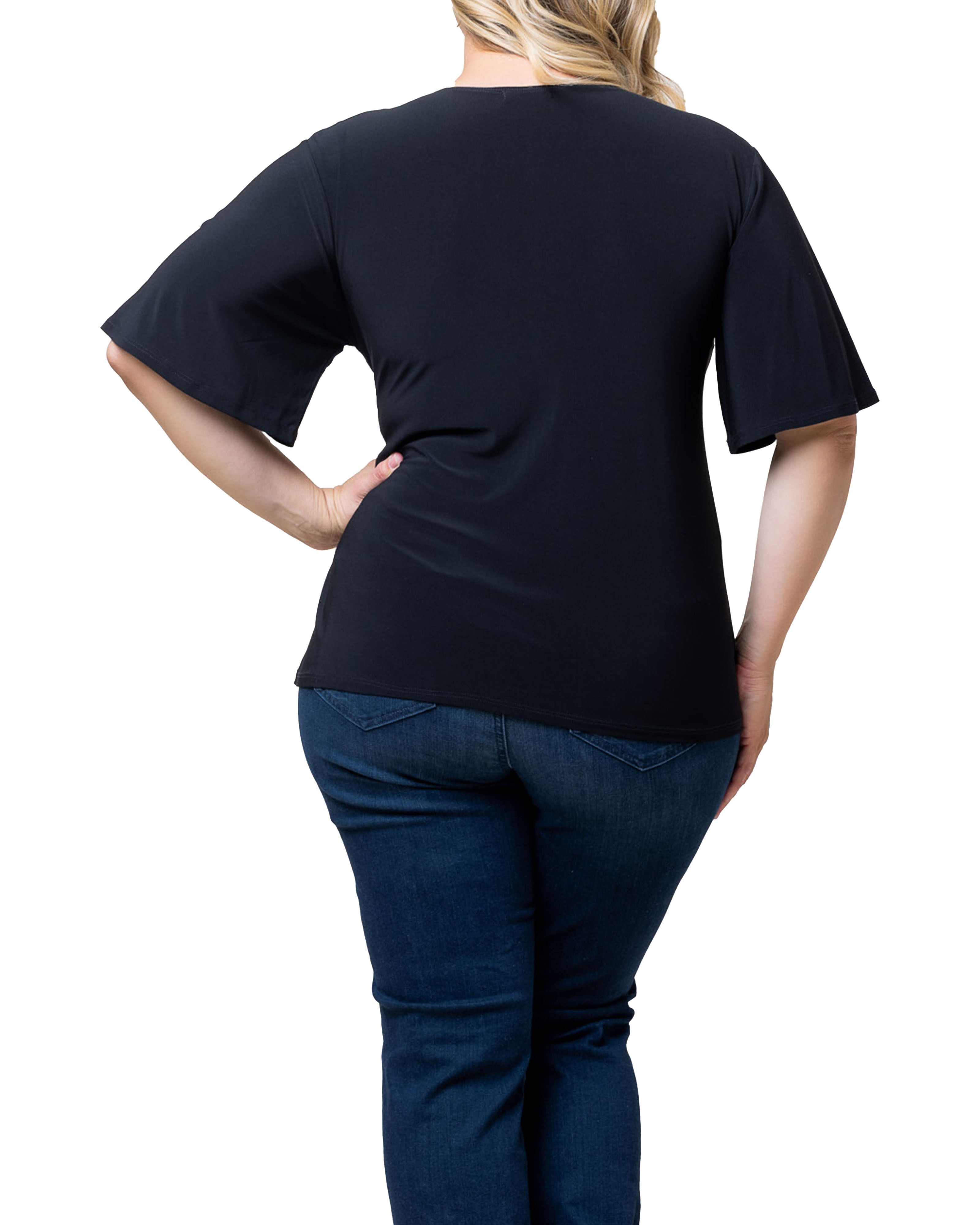 Stella Faux Wrap Top, BLACK NOIR / Black, alternate image number 1