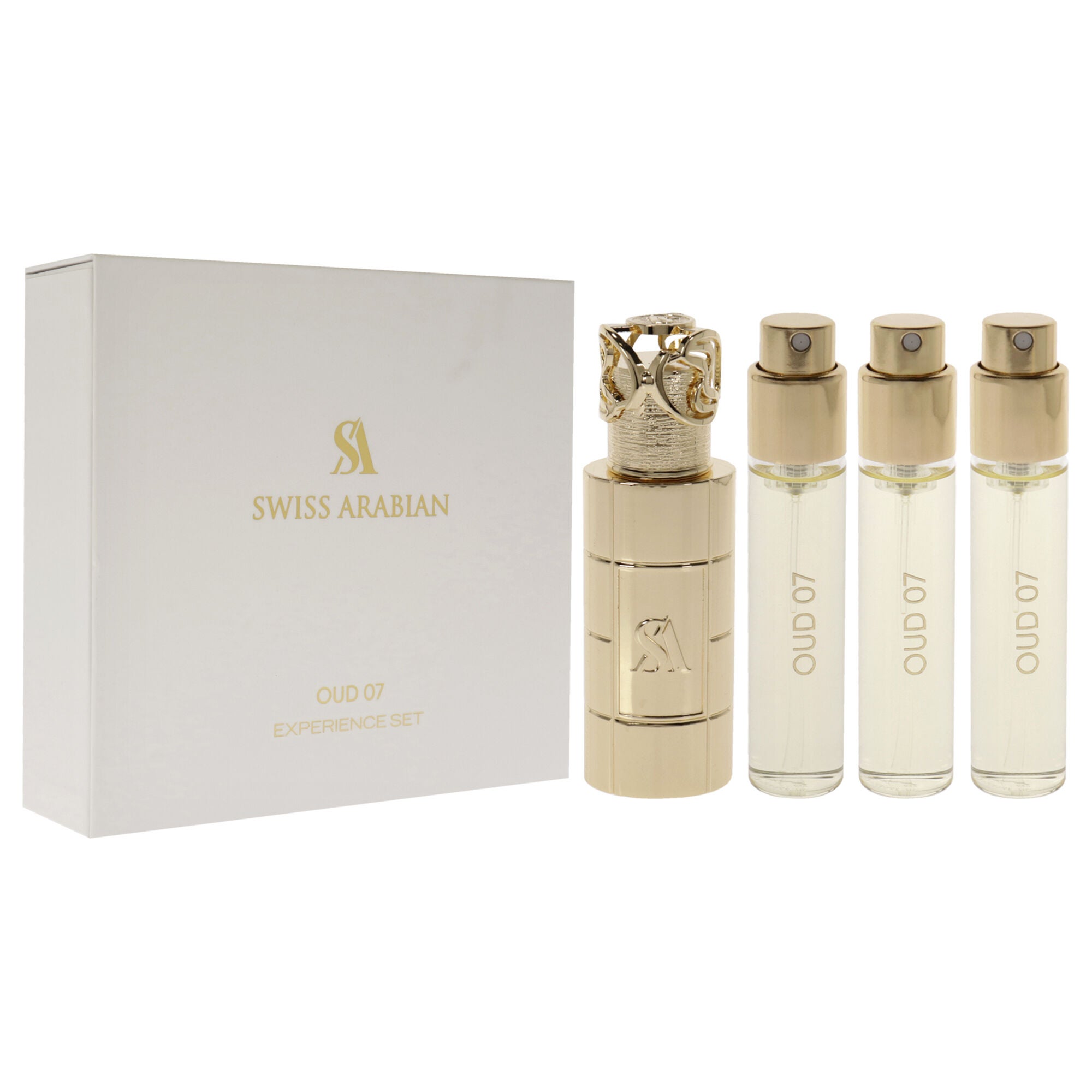 Oud 07 by Swiss Arabian for Unisex - 4 Pc Mini Gift Set 3 x 1oz Perfume Spray, Metal Case, See Description, alternate image number 2