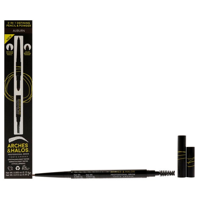2-in-1 Defining Eyebrow Pencil and Powder - Auburn by Arches and Halos for Women - 0.017 oz Makeup, NA, hi-res image number null