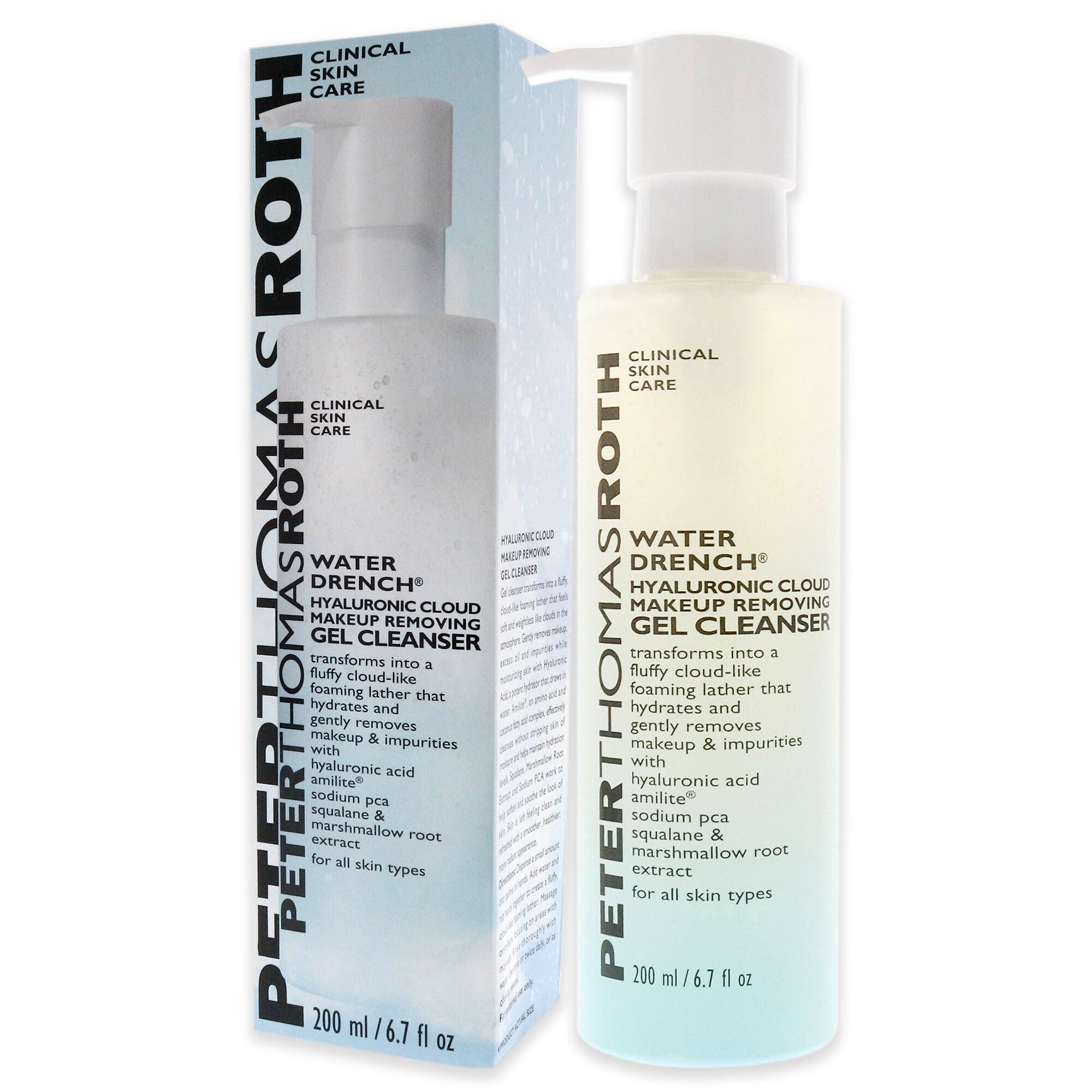Water Drench Hyaluronic Cloud Makeup Removing Gel Cleanser by Peter Thomas Roth for Unisex - 6.7 oz Cleanser, See Description, alternate image number 3