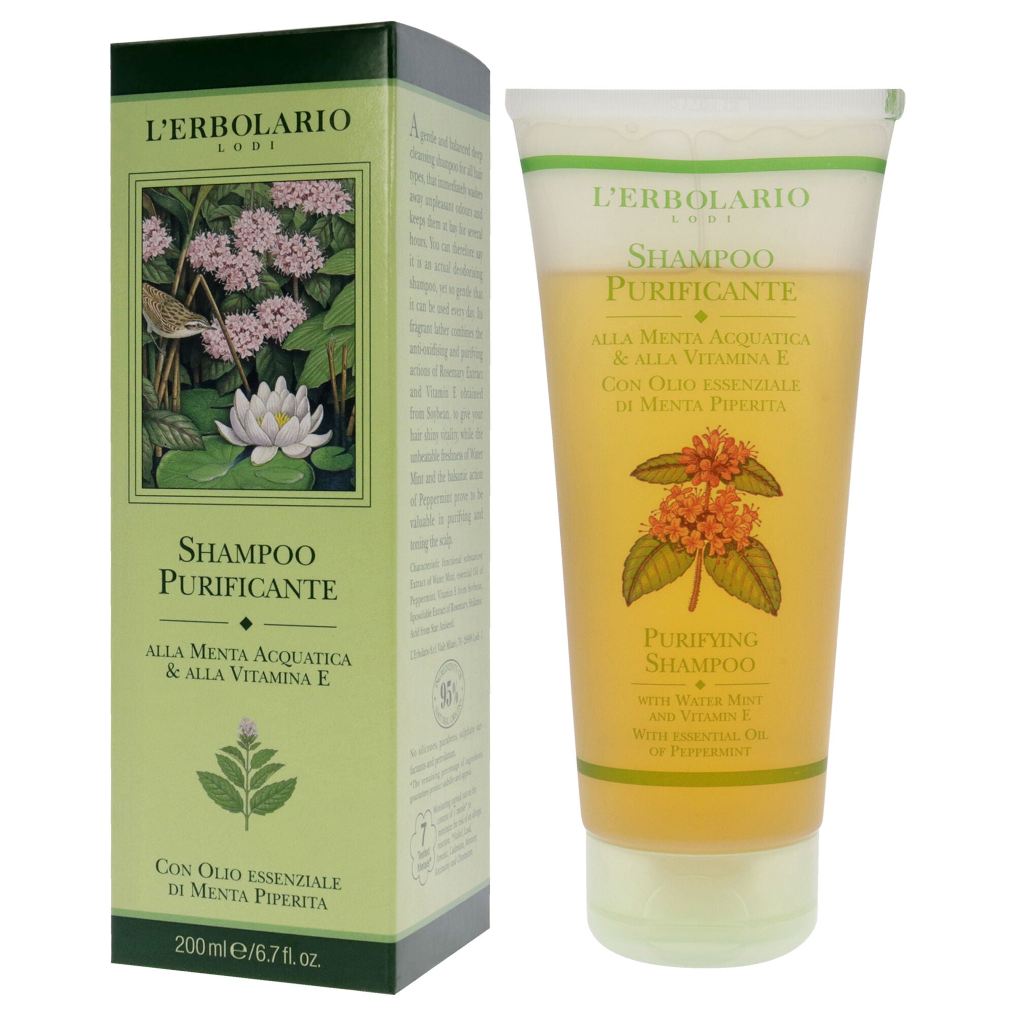 Purifying Shampoo by LErbolario for Unisex - 6.7 oz Shampoo, See Description, alternate image number 2