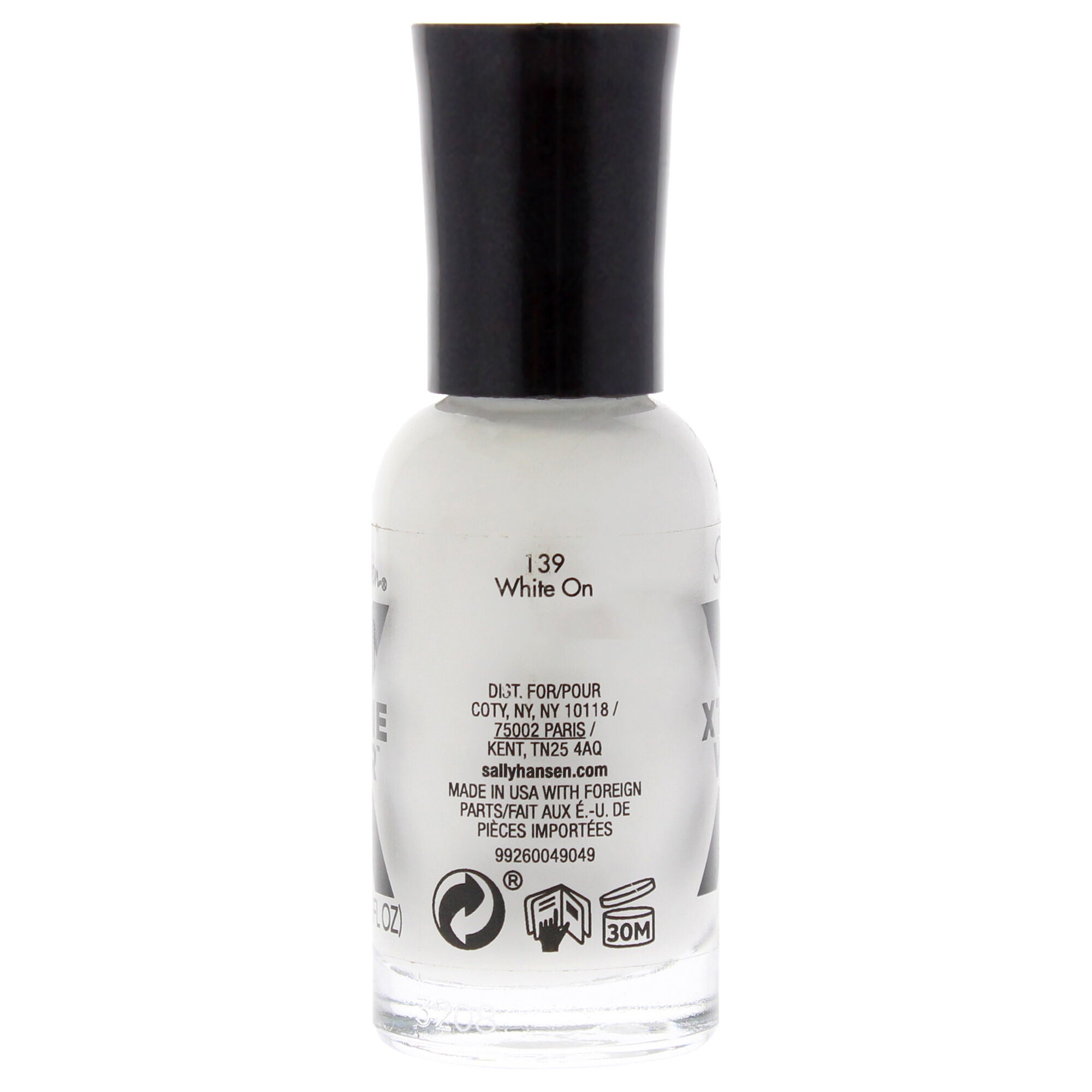 Xtreme Wear Nail Color - 139 White On by Sally Hansen for Women - 0.4 oz Nail Polish, See Description, alternate image number 1