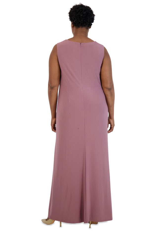 Two-Piece Ruffle Front Lace Jacket Dress - Plus, , alternate image number null
