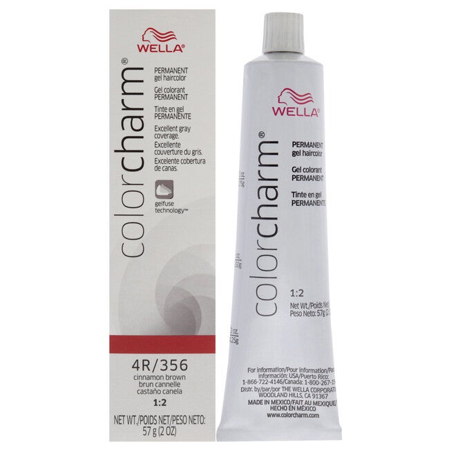 Color Charm Permanent Hair Color Gel - 4R 356 Cinnamon Brown by Wella for Unisex - 2 oz Hair Color, NA, hi-res image number null