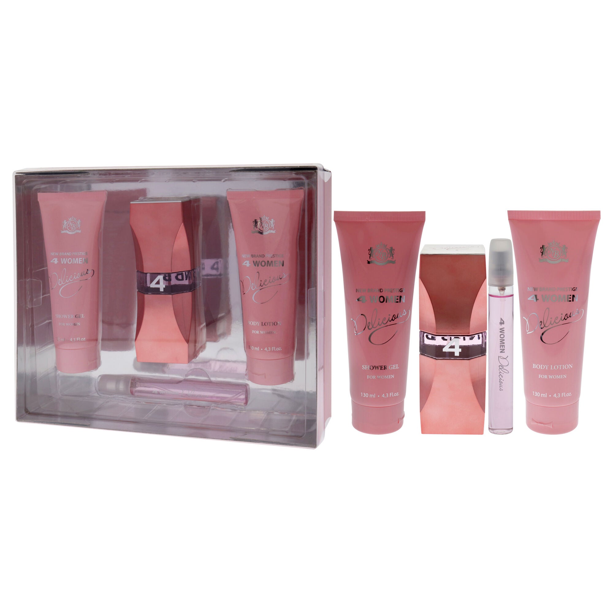 Prestige 4 Woman Delicious by New Brand for Women - 4 Pc Gift Set 3.3oz EDP Spray, 0.5oz EDP Spray, 4.3oz Shower Gel, 4.3oz Body Lotion, , alternate image number 7