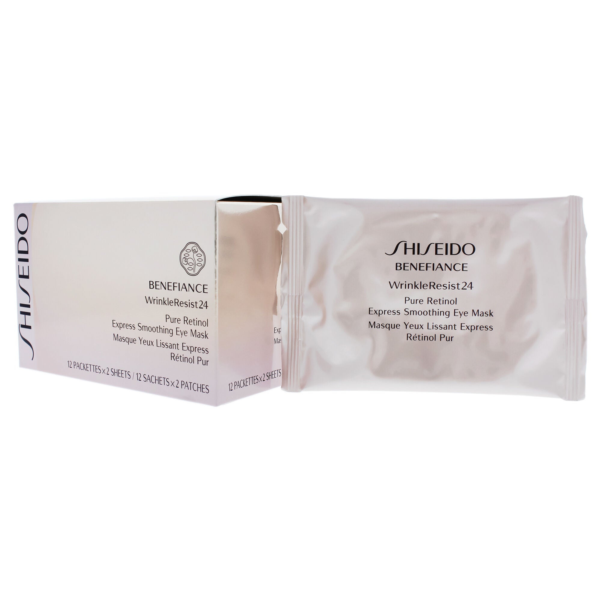 Benefiance WrinkleResist24 Pure Retinol Express Smoothing Eye Mask by Shiseido for Unisex - 12 Pc Sheets Eye Mask, See Description, alternate image number 2