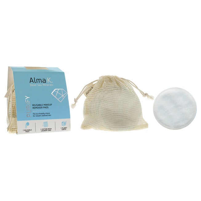 Reusable Makeup Remover Pads by Alma K for Women - 8 Pc 7 Reusable Pads, 1 Cotton Mesh Wash Bag, See Description, alternate image number 2