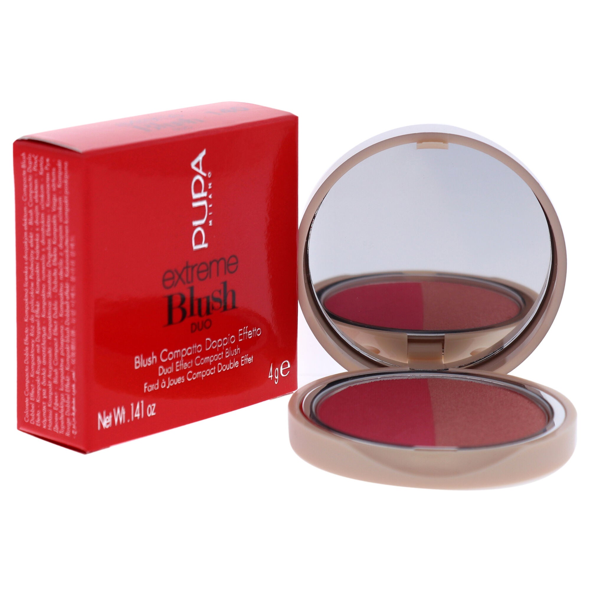 Extreme Blush Duo - 140 Radiant Flamingo - Glow Creamy by Pupa Milano for Women - 0.141 oz Blush, See Description, alternate image number 1