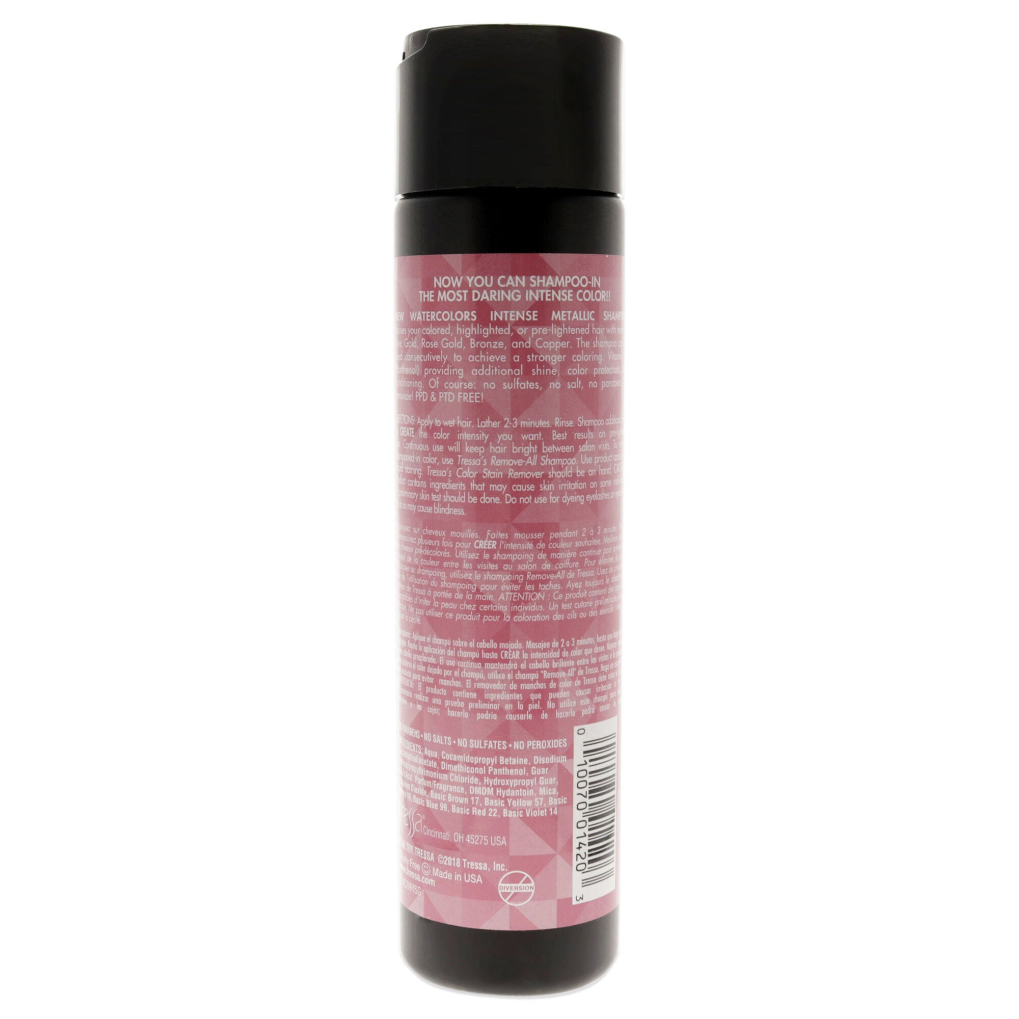 Watercolors Intense Metallic Shampoo - Rose Gold by Tressa for Unisex - 8.5 oz Shampoo, See Description, alternate image number 1