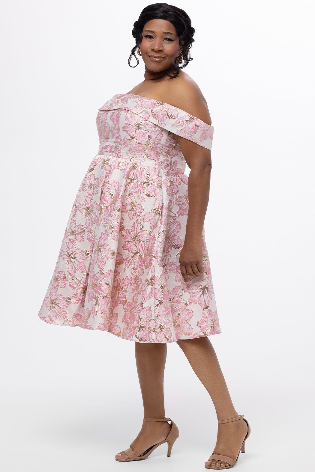 READY TO BLOOM PARTY DRESS, Pink Floral / Pink, hi-res image number 0