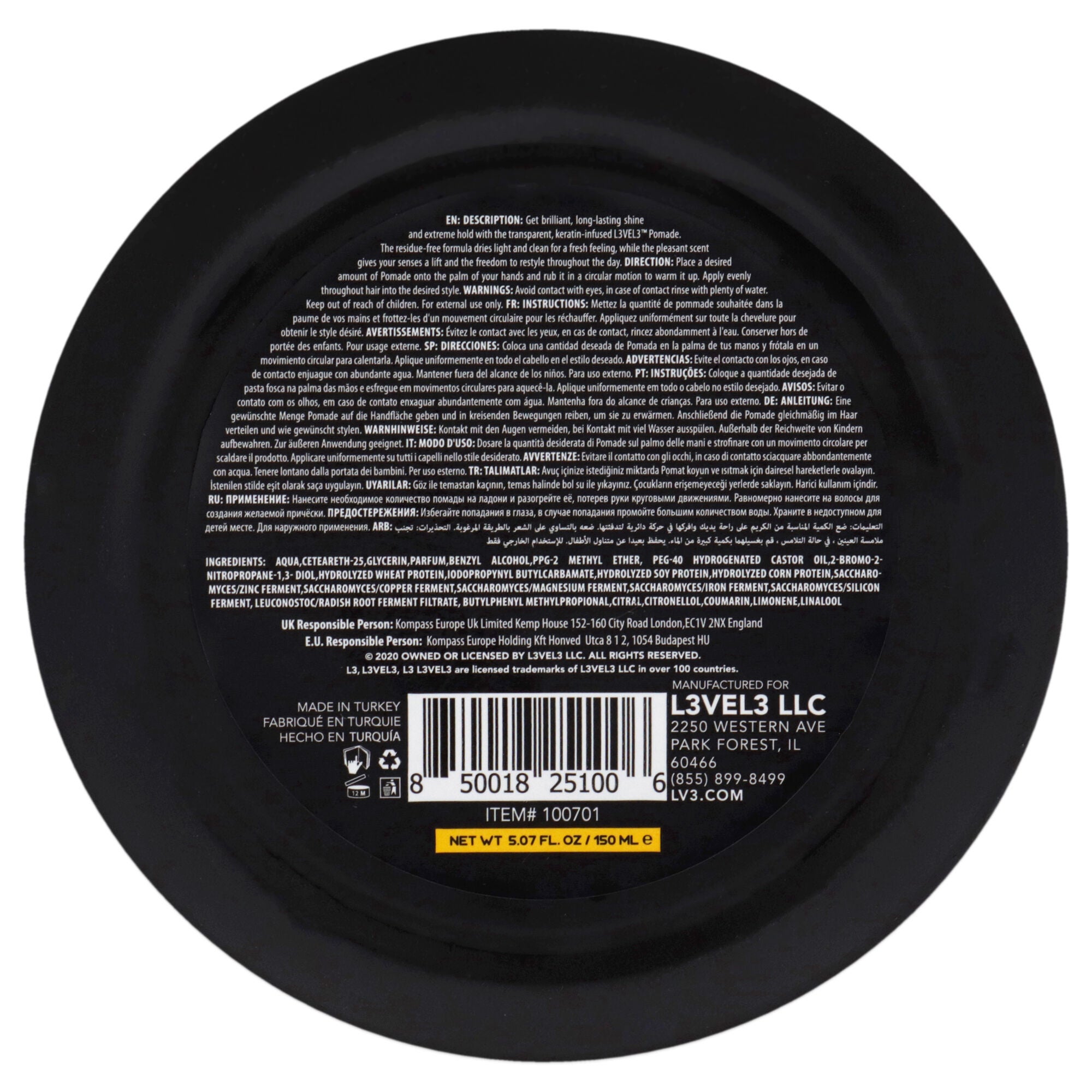 Hair Styling Pomade by L3VEL3 for Men - 5.07 oz Pomade, See Description, alternate image number 2